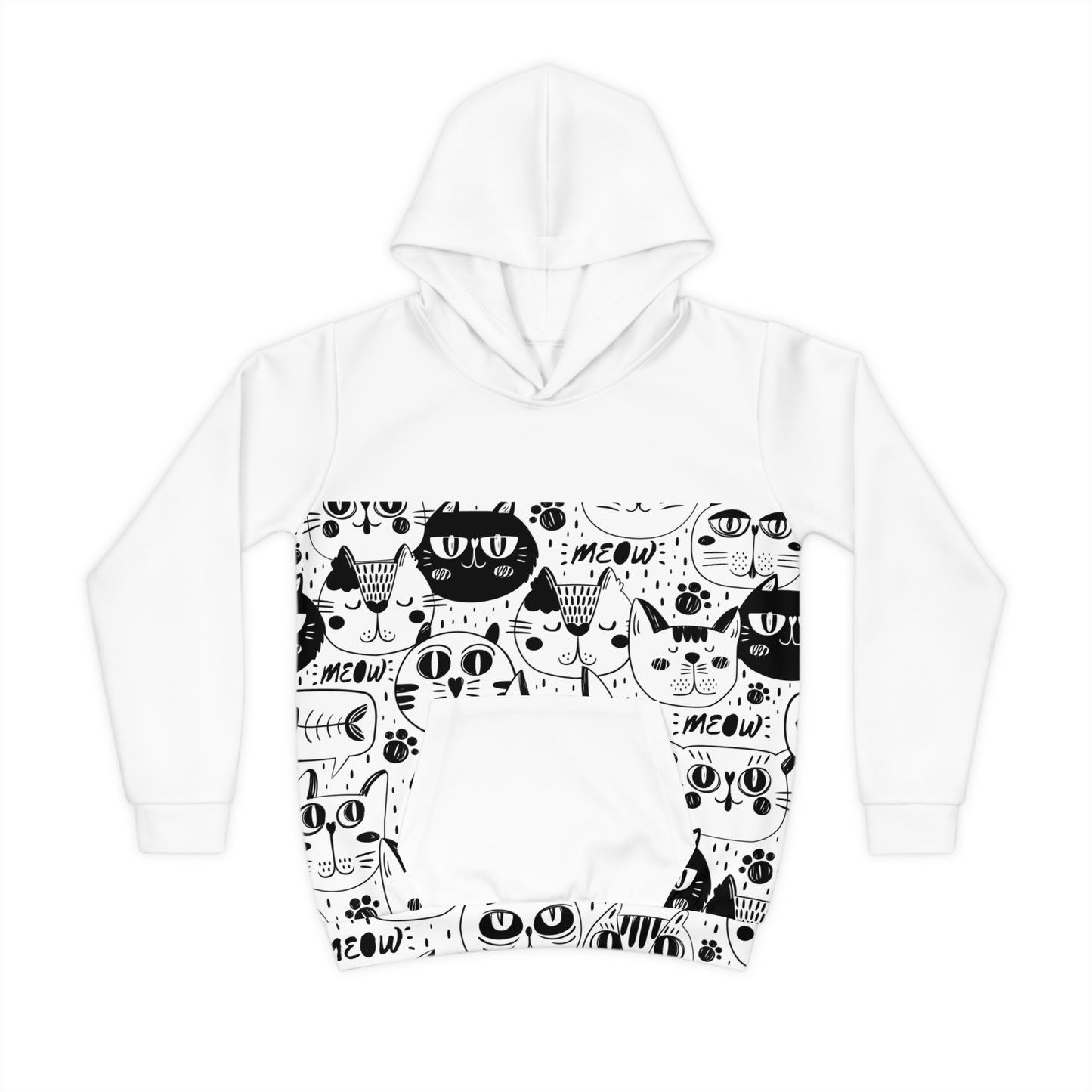 Whimsical Cat Print Children's Hoodie - Cozy Sweater for Kids, Perfect Gift for Cat Lovers, Birthday Gift, Everyday Wear, Cute Animal [...]