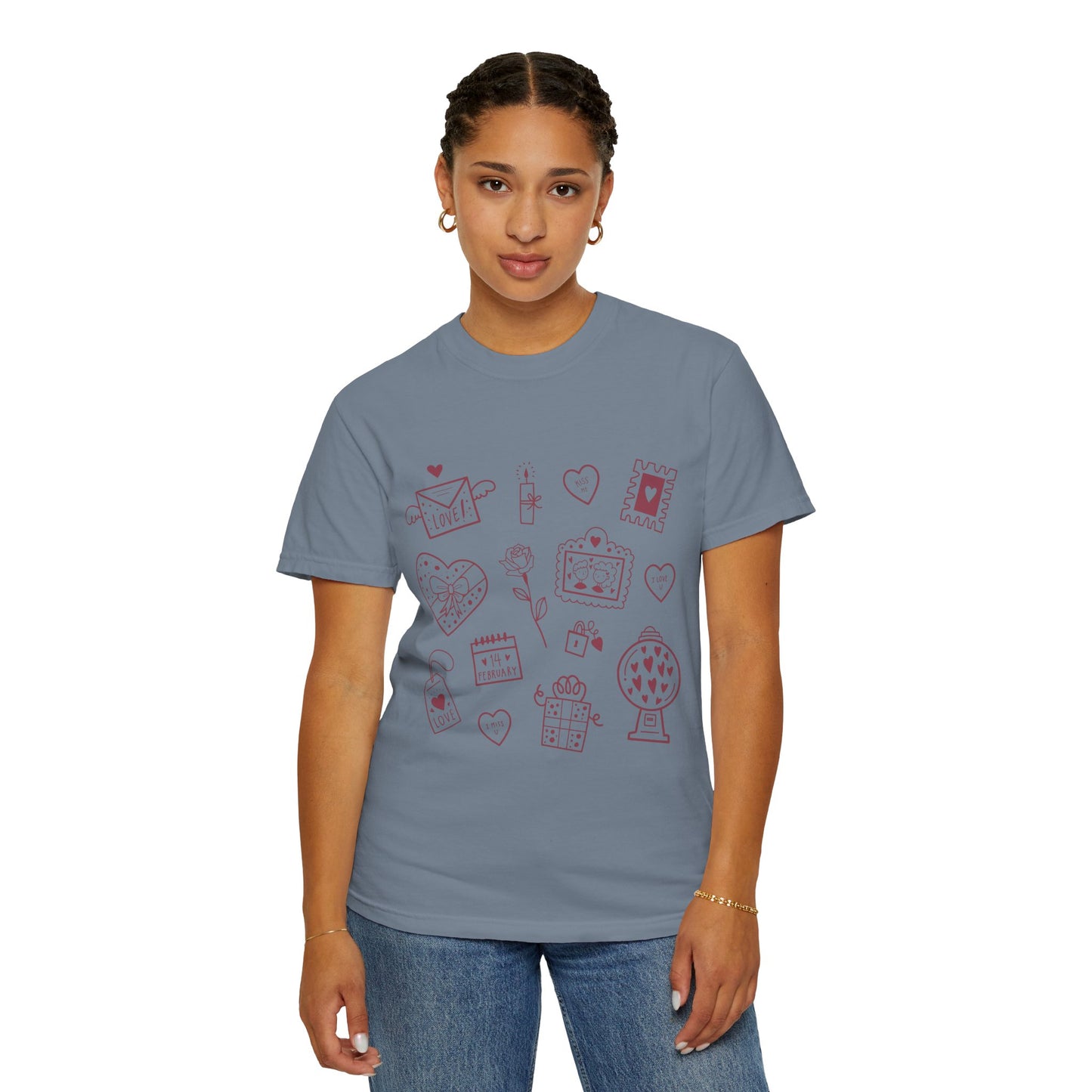 Valentine Doodle T-Shirt — Cute Love Icons Tee