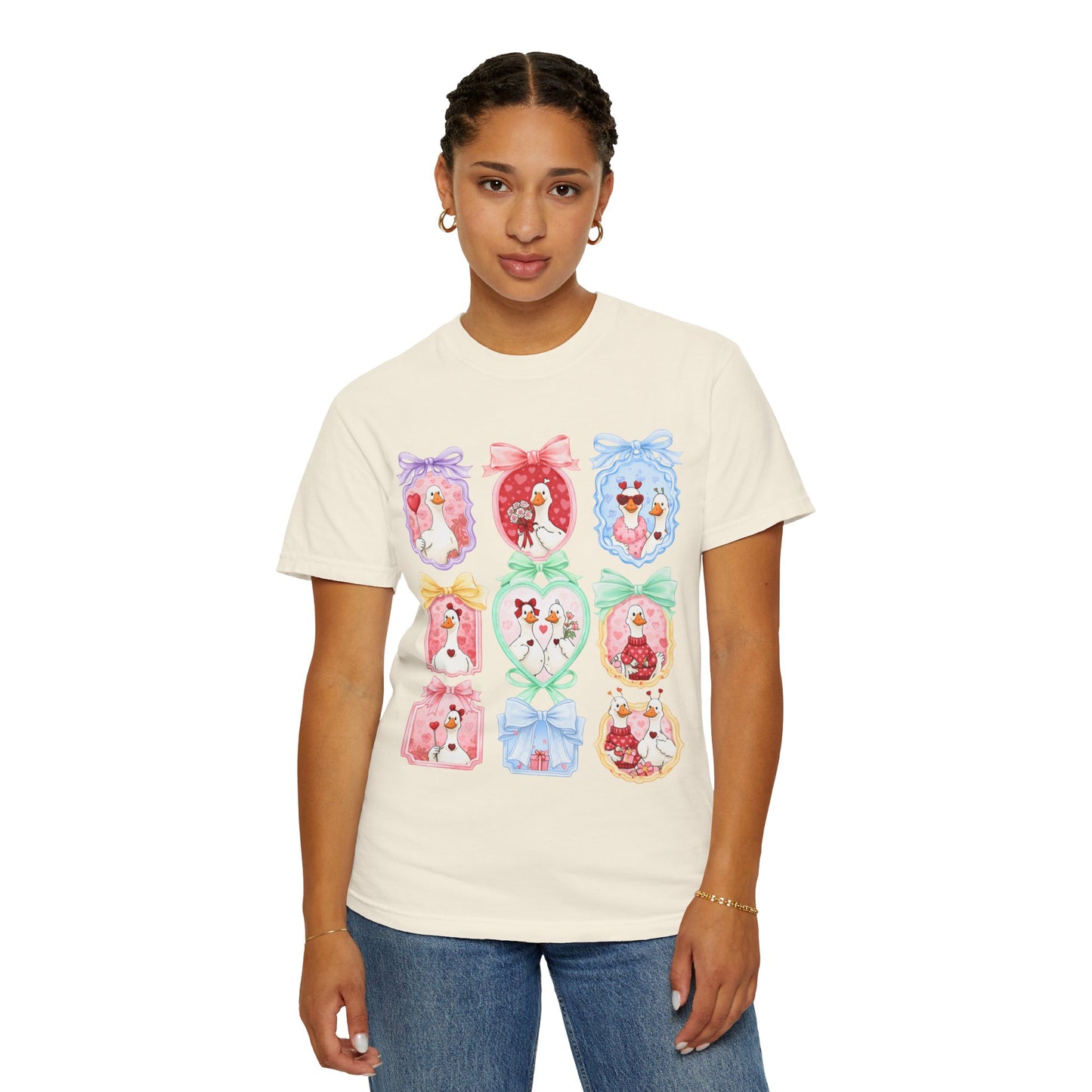 Cute Vintage Frame Dogs T-Shirt — Whimsical Pastel Puppy Art Tee