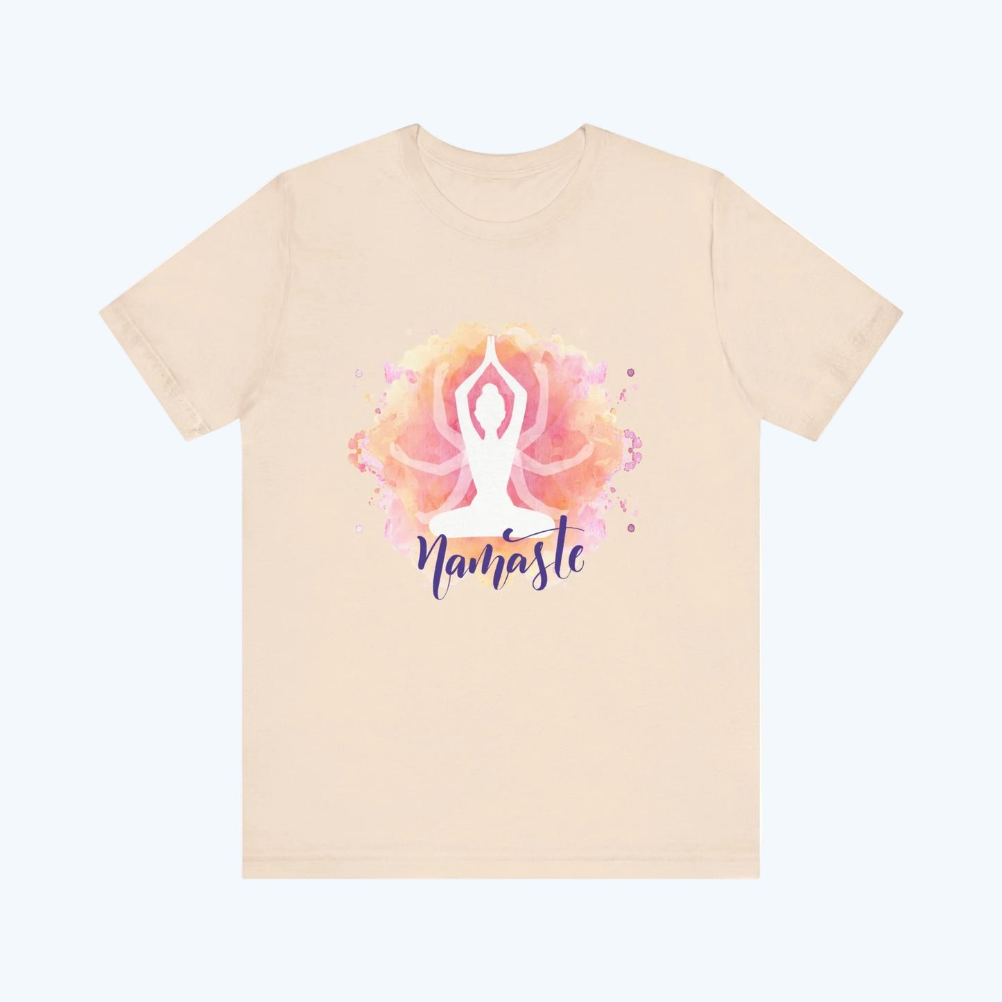 Namaste Yoga T-Shirt – Watercolor Lotus Meditation Tee