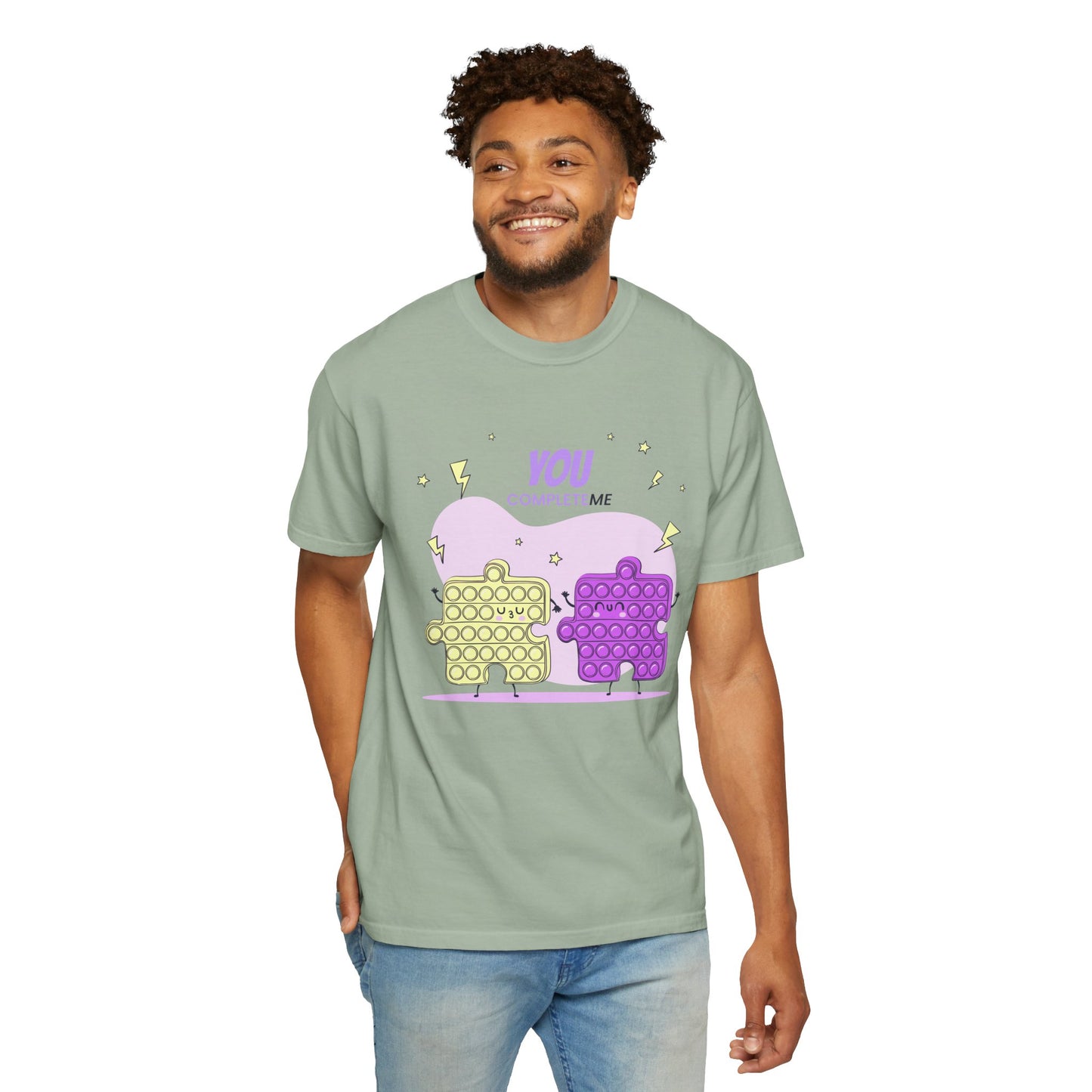 Puzzle Pop Fidget Tee — "You Complete Me" Cute Matching Puzzle Piece Shirt