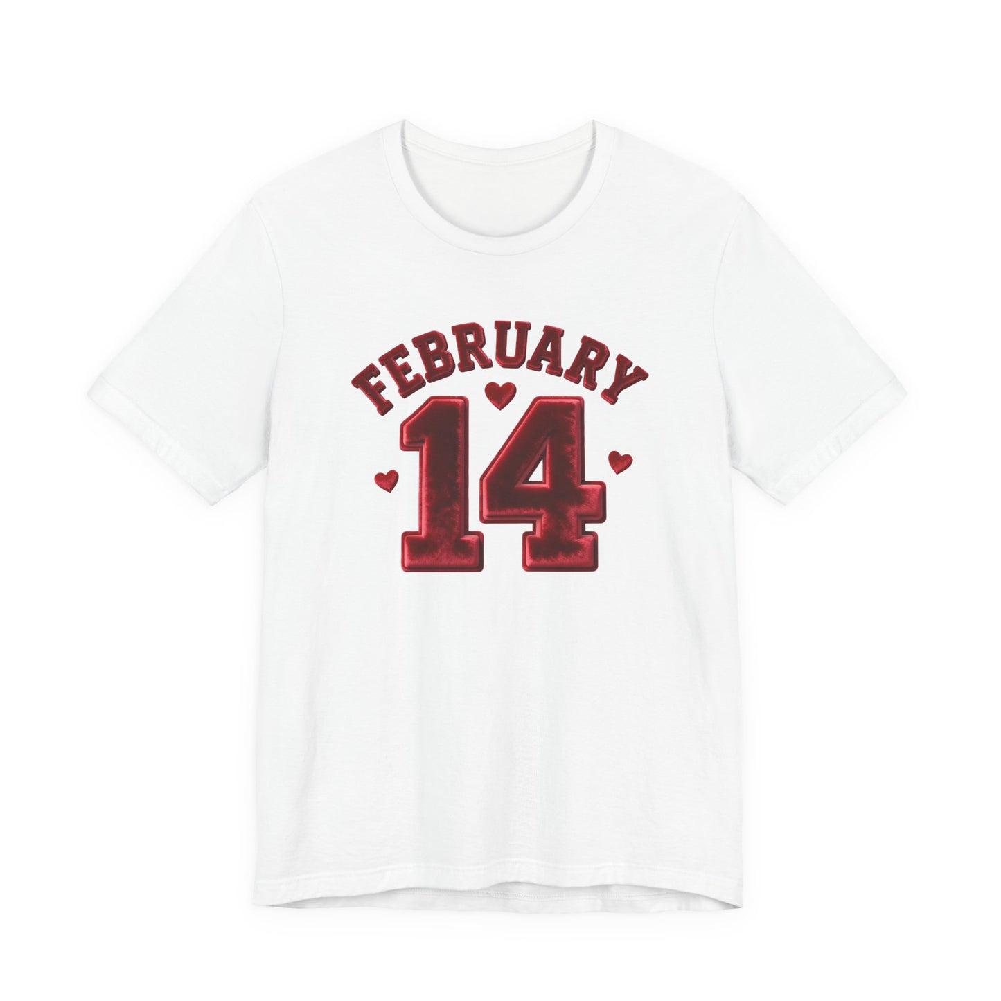 Valentine’s February 14 Tee — Retro Red Heart Date T-Shirt