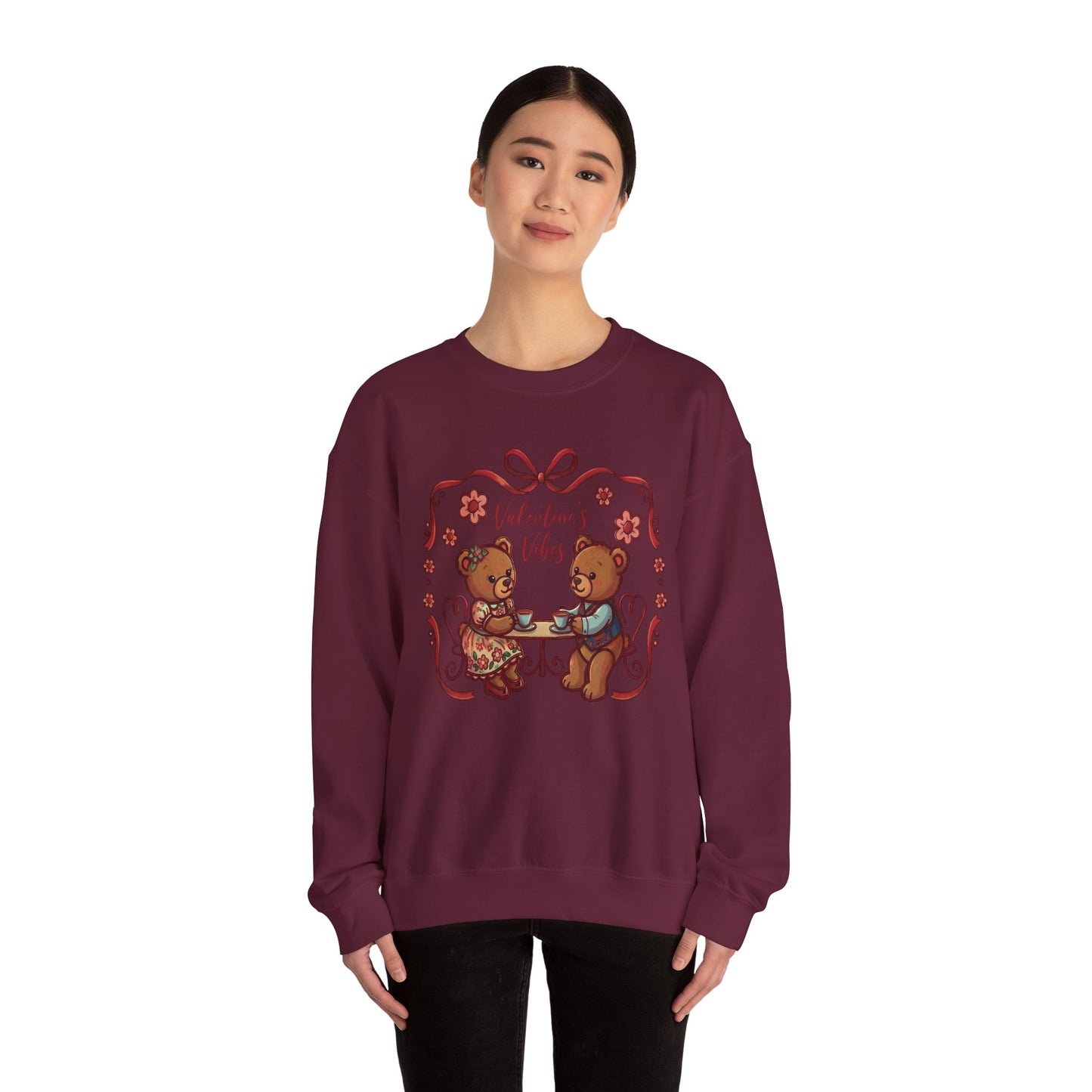 Valentine Vibes Teddy Bears Crewneck Sweatshirt