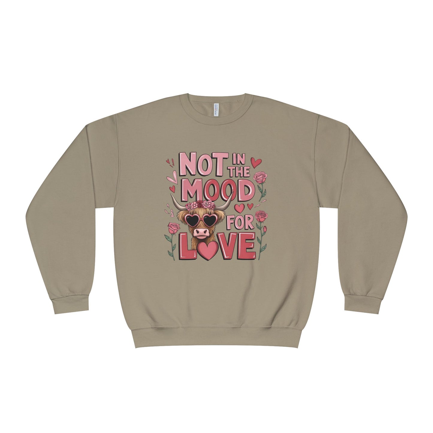 Not In The Mood For Love Crewneck Sweatshirt — Cute Grumpy Puppy Valentine Pullover