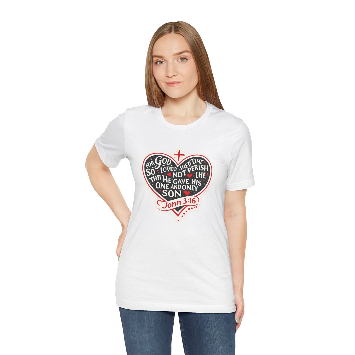 Christian Heart T-Shirt — John 3:16 Bible Verse Tee