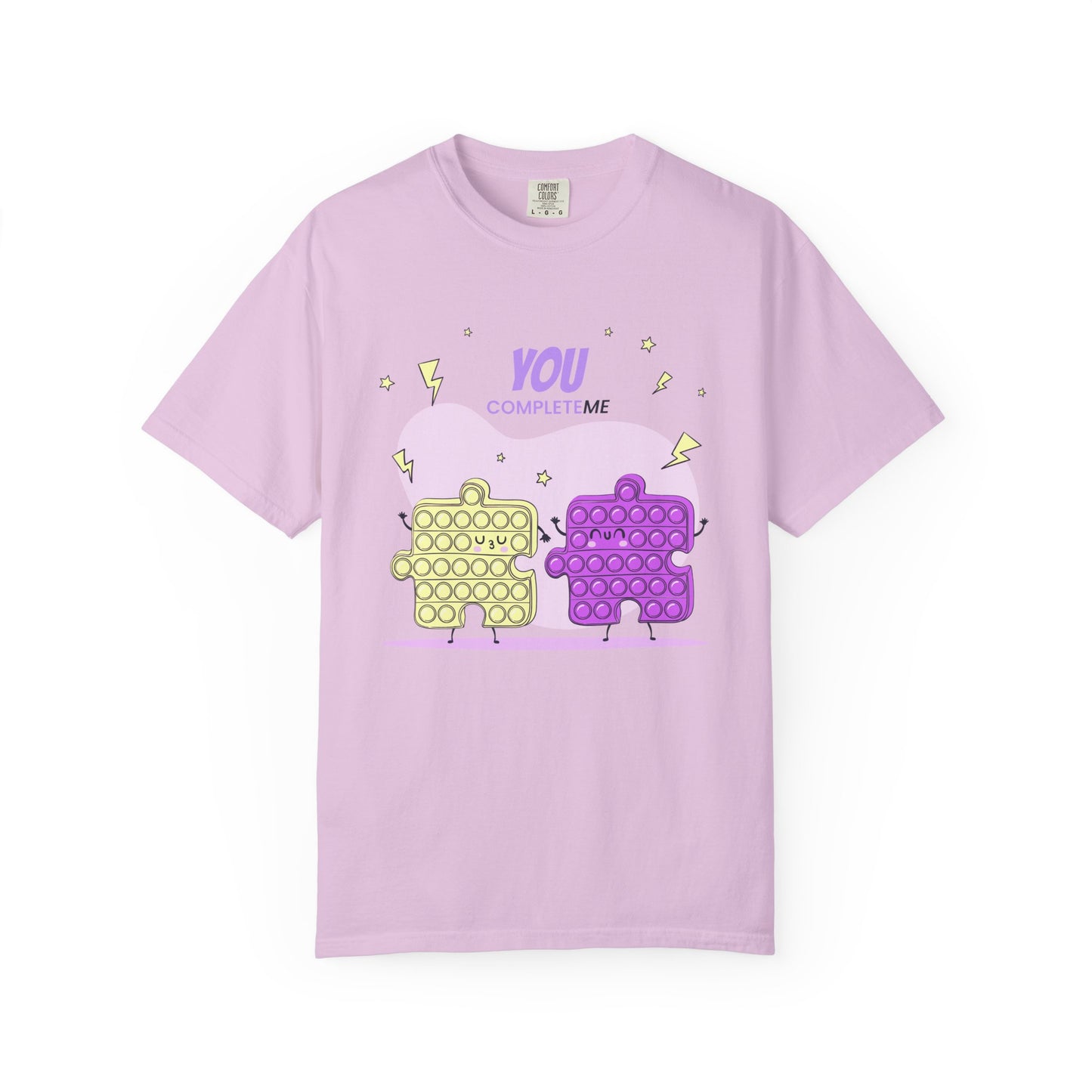 Puzzle Pop Fidget Tee — "You Complete Me" Cute Matching Puzzle Piece Shirt