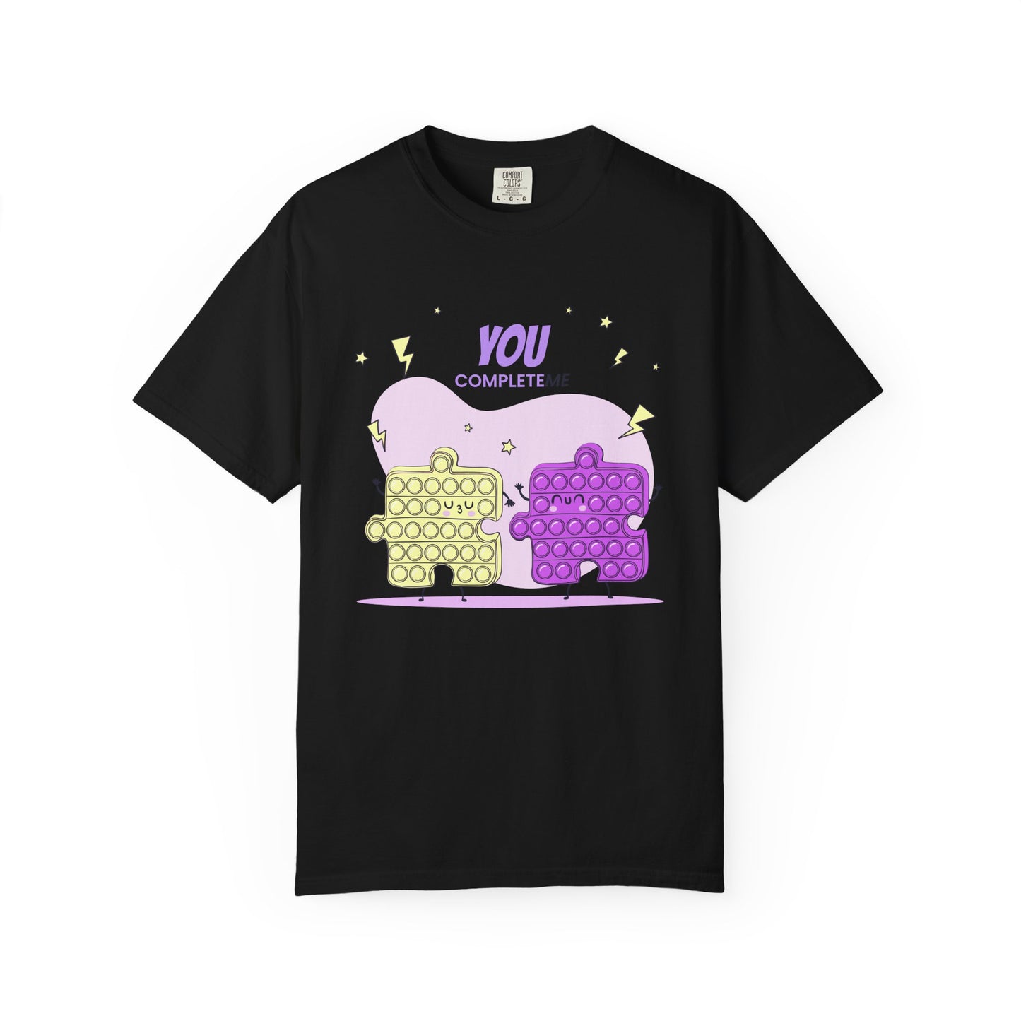 Puzzle Pop Fidget Tee — "You Complete Me" Cute Matching Puzzle Piece Shirt