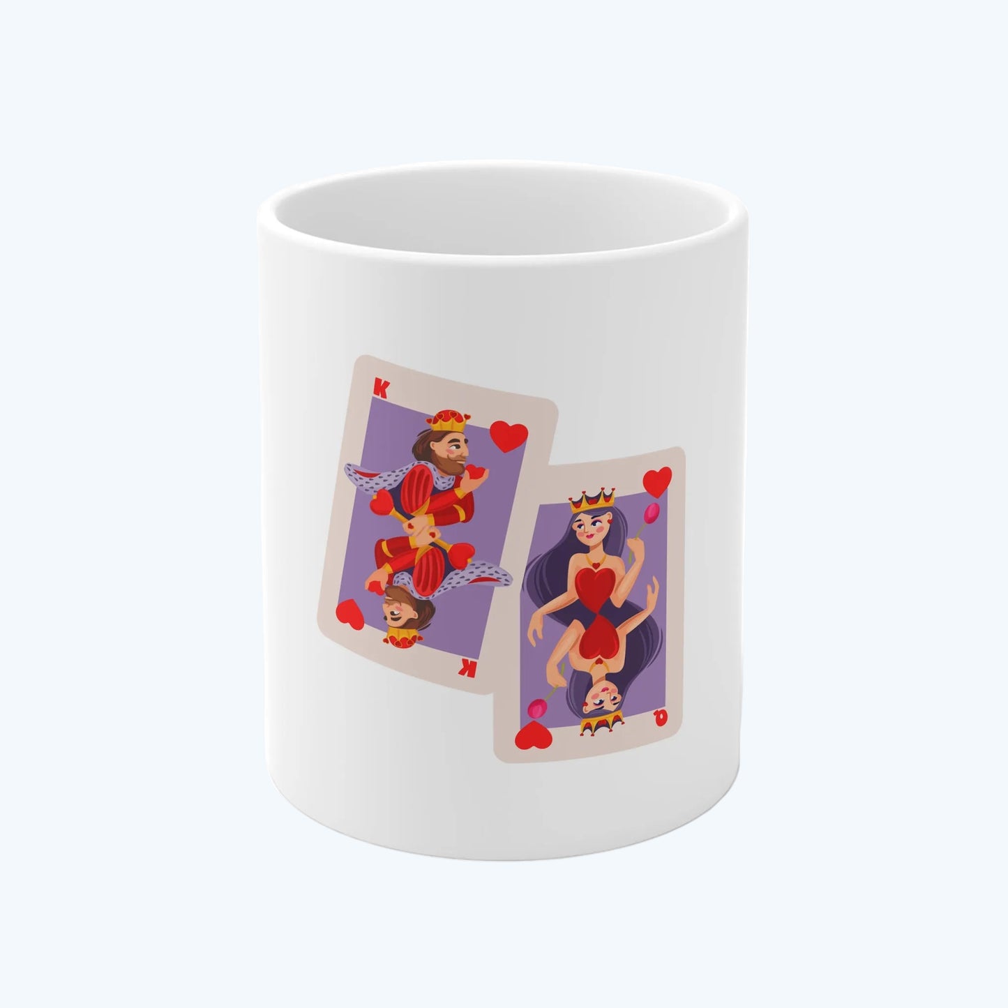 Playing Card King & Queen Heart Mug – Cute Couples Valentine Coffee Cup