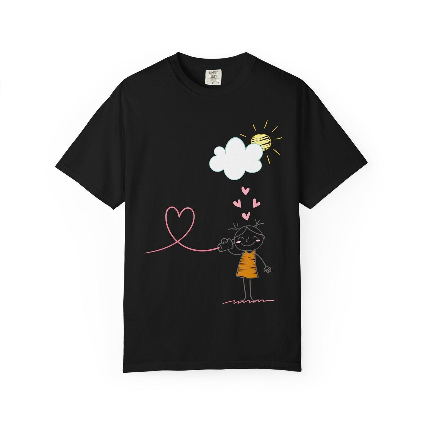 Kids Heart String T-Shirt — Cute Doodle Love Graphic Tee