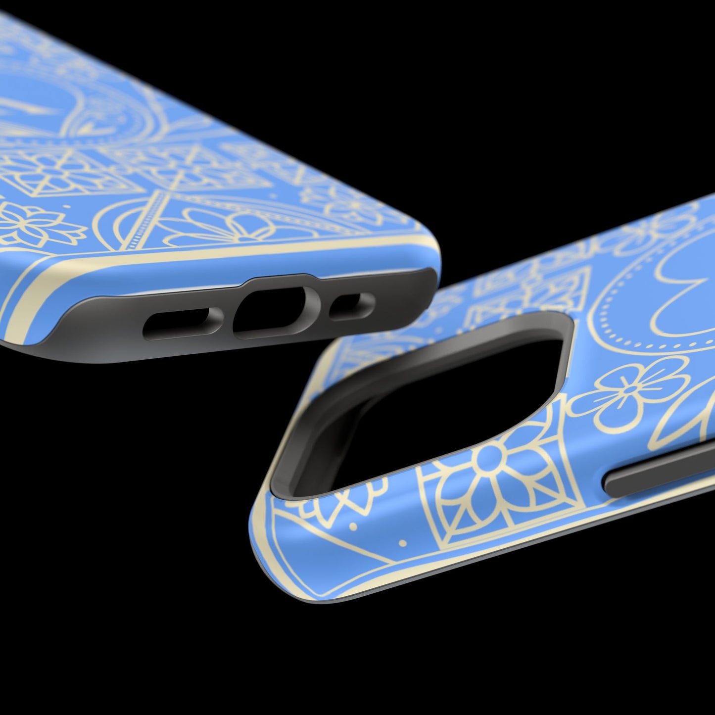 Monogram "K" Blue Floral Magnetic Phone Case — Impact-Resistant