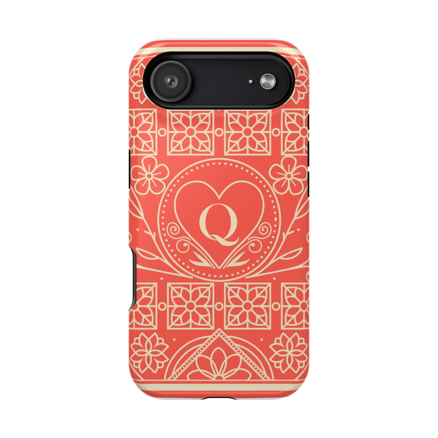 Heart Pattern Magnetic Impact Phone Case — Protective Wallet-Ready iPhone Cover