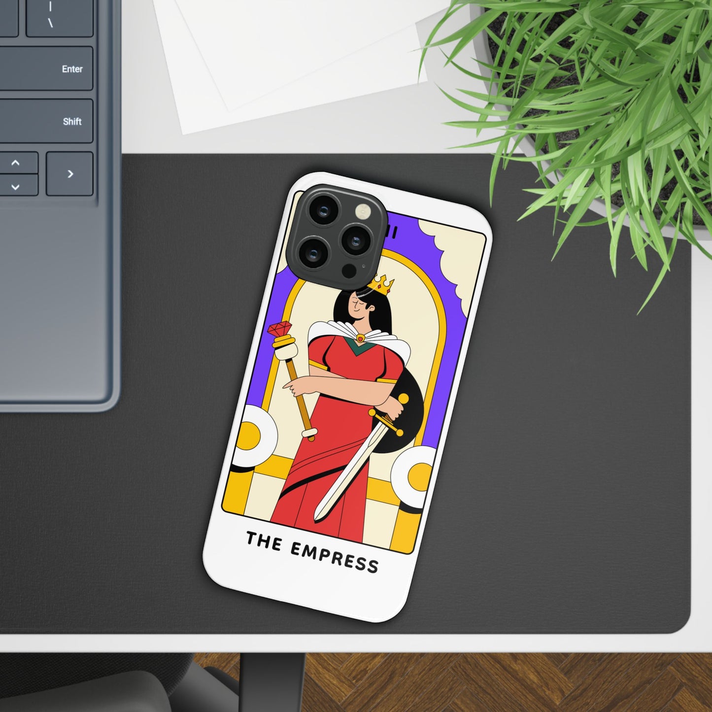 Tarot Empress Slim Phone Case — The Empress Card Design, Feminine Protective Phone Cover