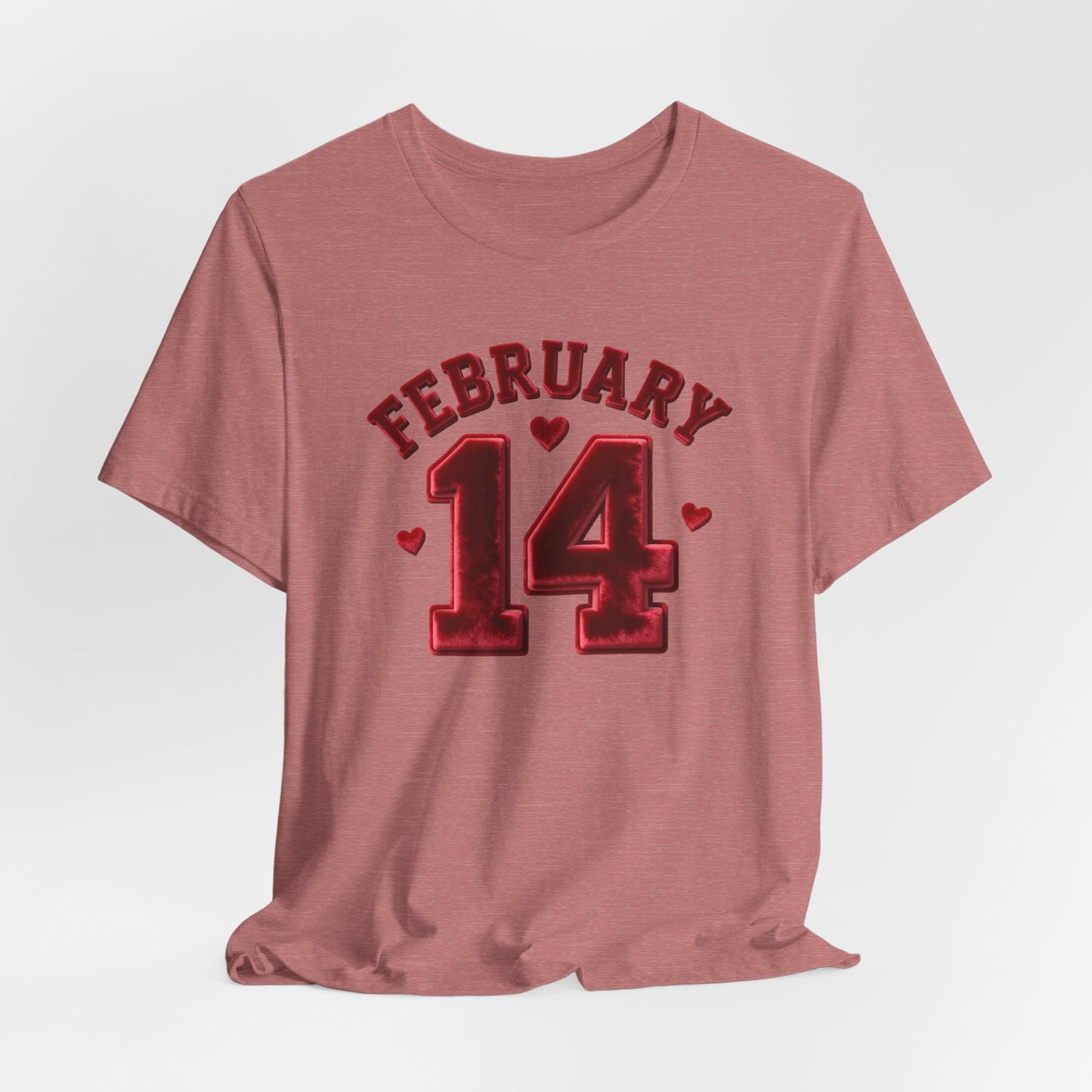 Valentine’s February 14 Tee — Retro Red Heart Date T-Shirt