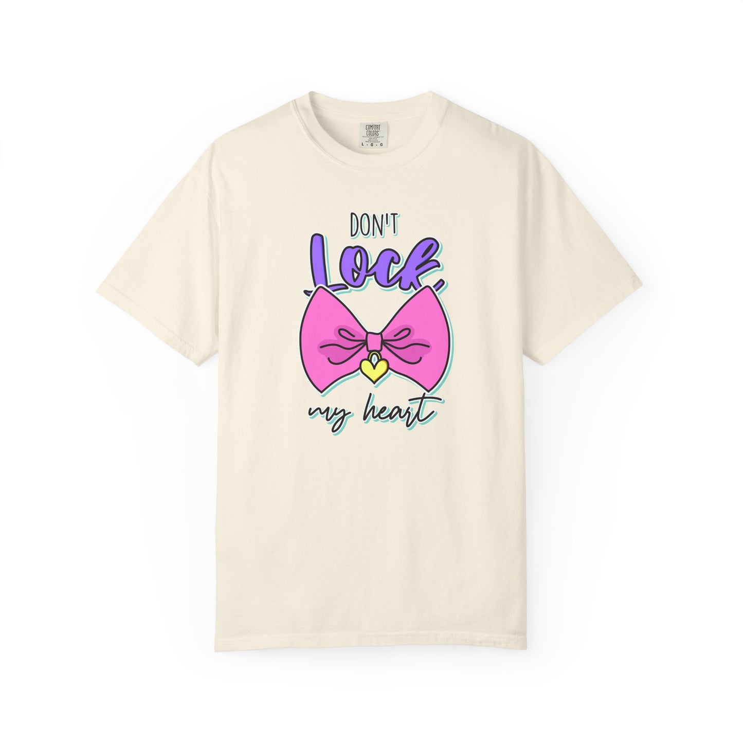 Don't Lock My Heart T-Shirt — Cute Pink Bow Graphic Tee