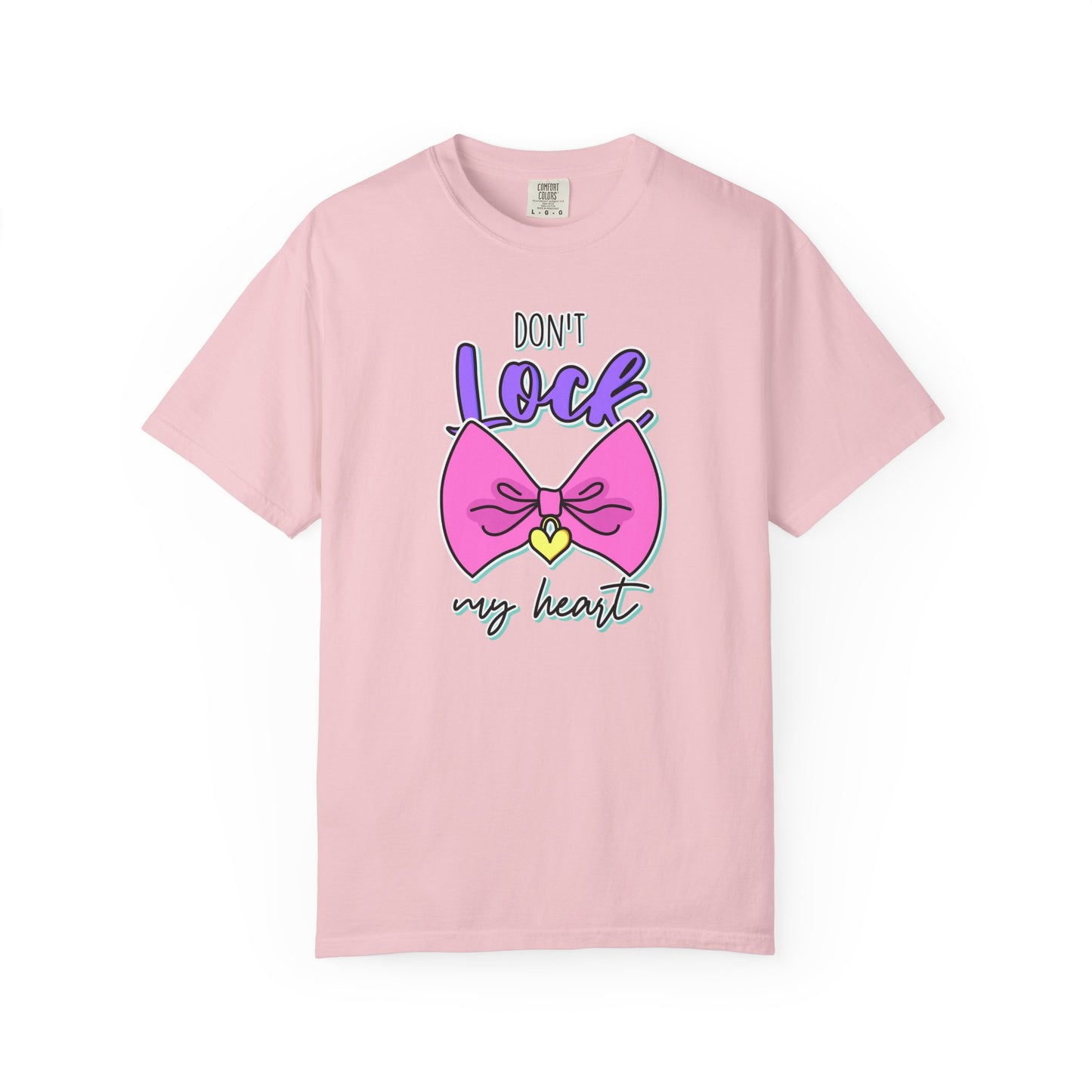 Don't Lock My Heart T-Shirt — Cute Pink Bow Graphic Tee