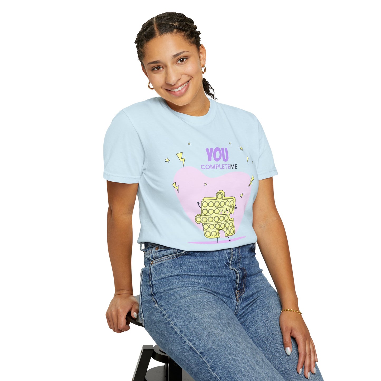 Pop It Puzzle T-Shirt — "You Complete Me" Cute Fidget Toy Graphic Tee