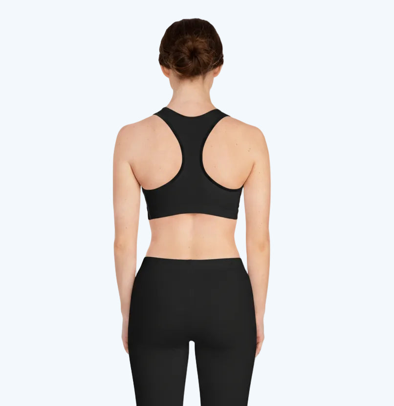 Chakra Line Sports Bra — Black Yoga Activewear