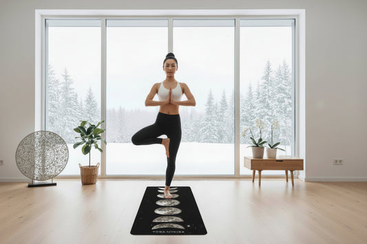 Moon Phase Rubber Yoga Mat — Celestial Lunar Flow Mat