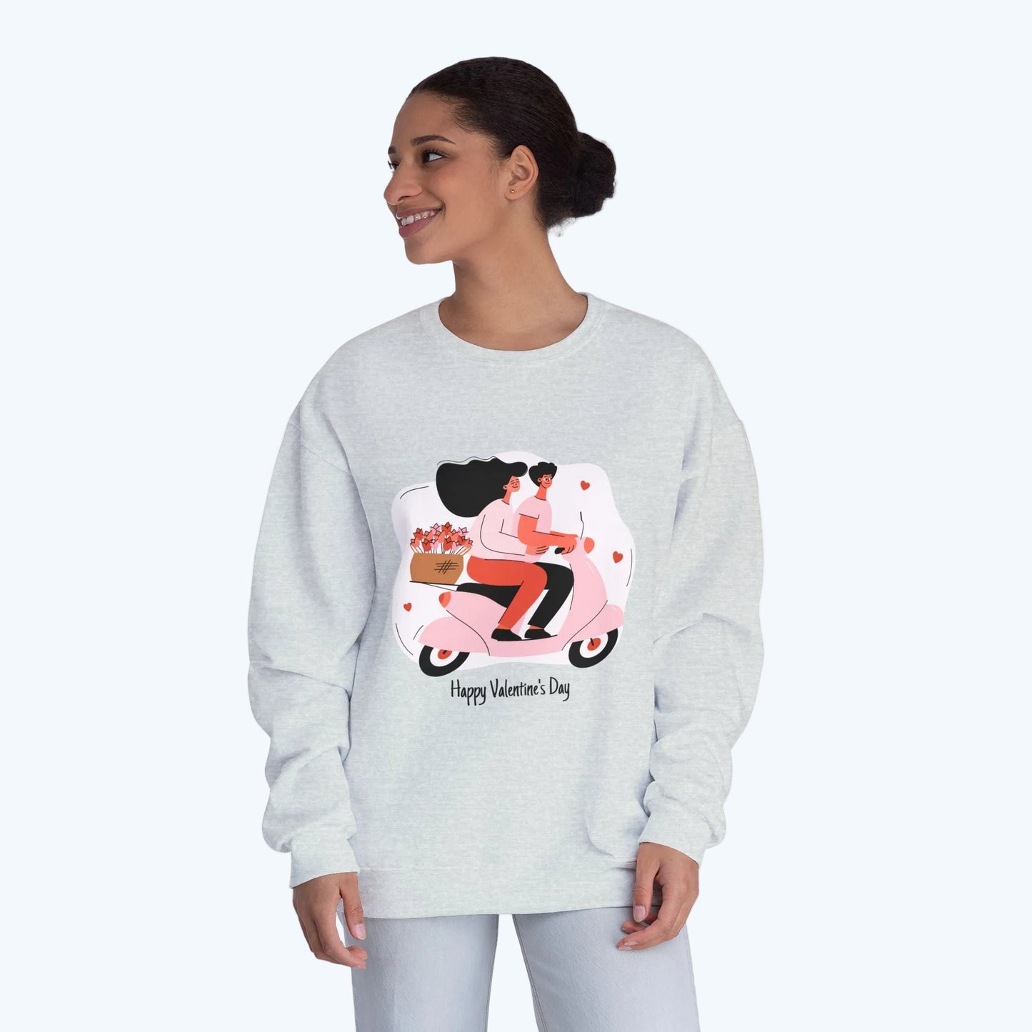Valentine’s Day Couple Scooter Crewneck Sweatshirt