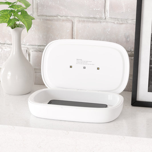 UV Phone Sanitizer & Wireless Charging Pad, Phone Cleaner, Germ-Free Charging, Tech Gift, Home Office Essential, Travel Accessory