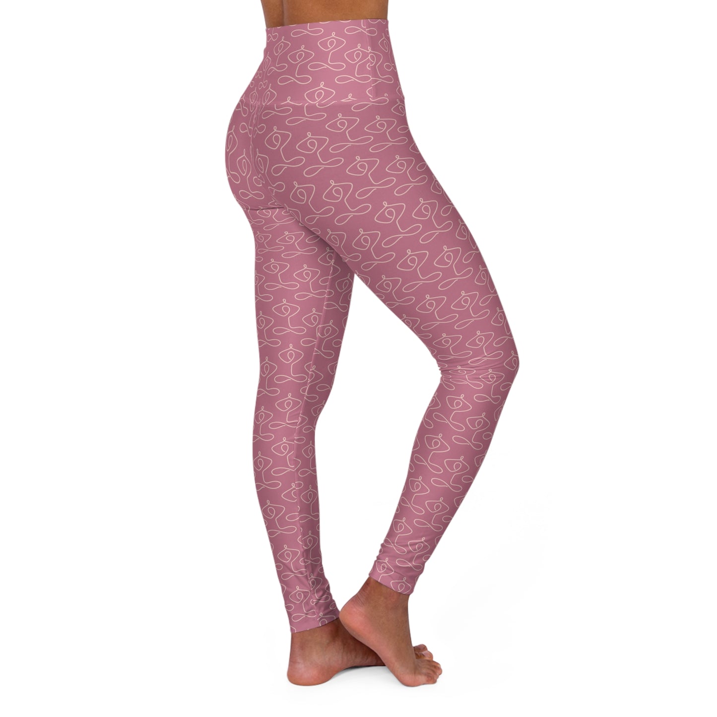 Blush Abstract Yoga Leggings — High-Waisted Comfort Leggings