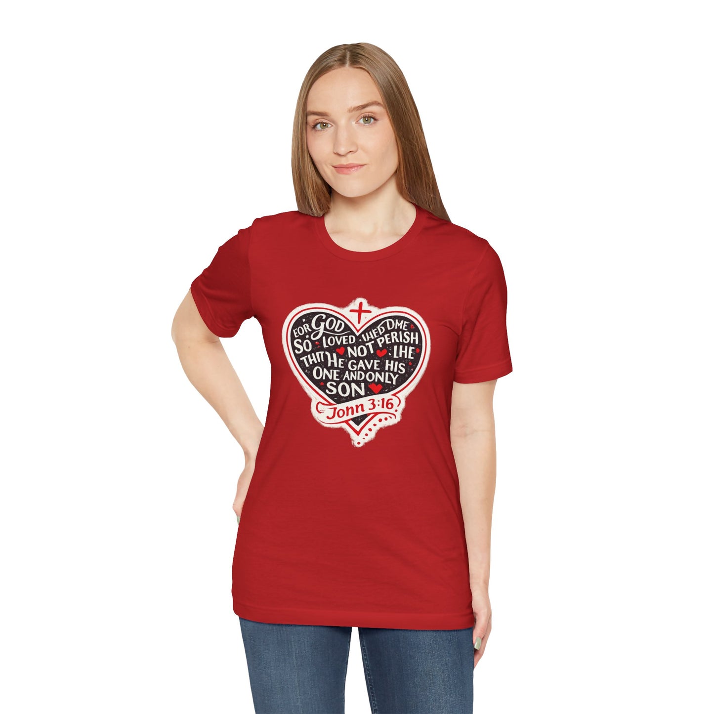 Christian Heart T-Shirt — John 3:16 Bible Verse Tee