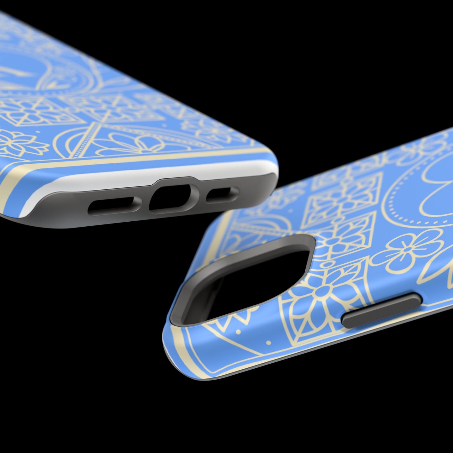 Monogram "K" Blue Floral Magnetic Phone Case — Impact-Resistant