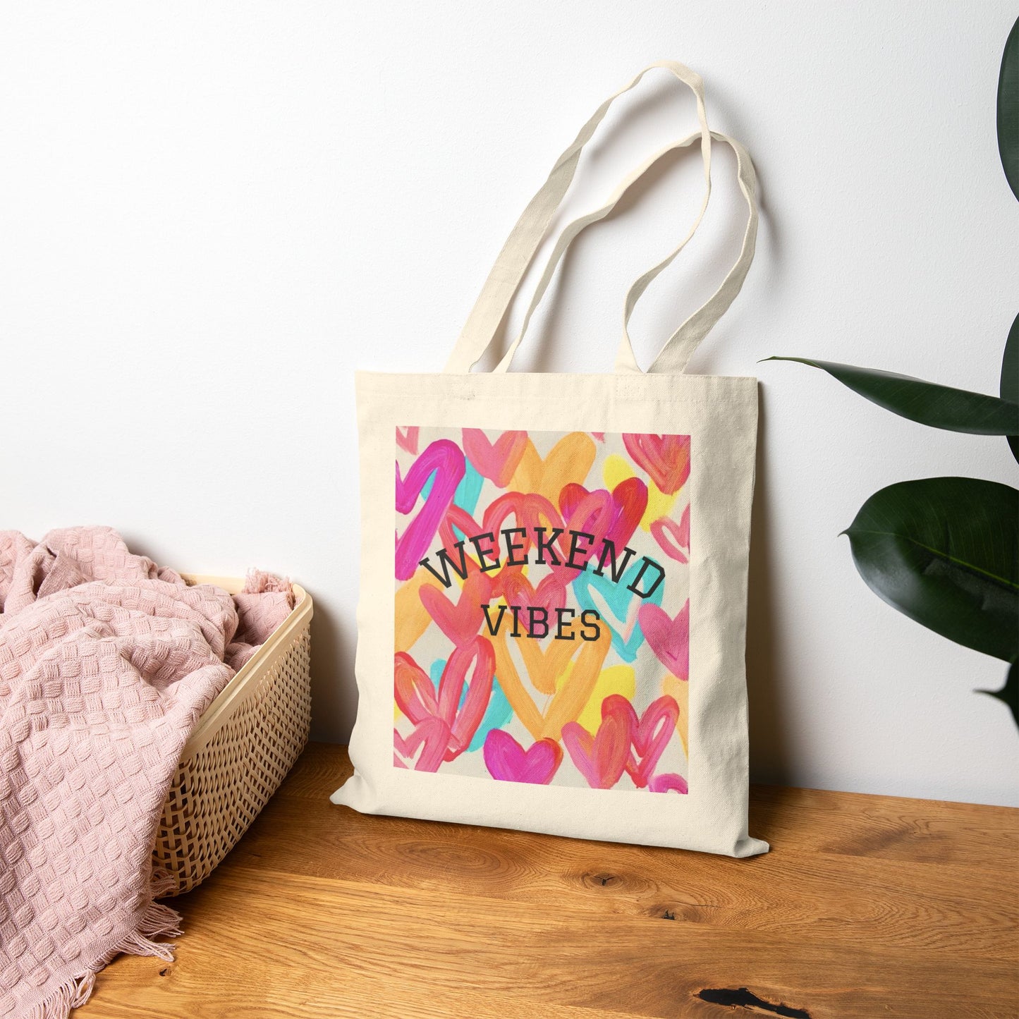 Weekend Vibes Cotton Canvas Tote Bag