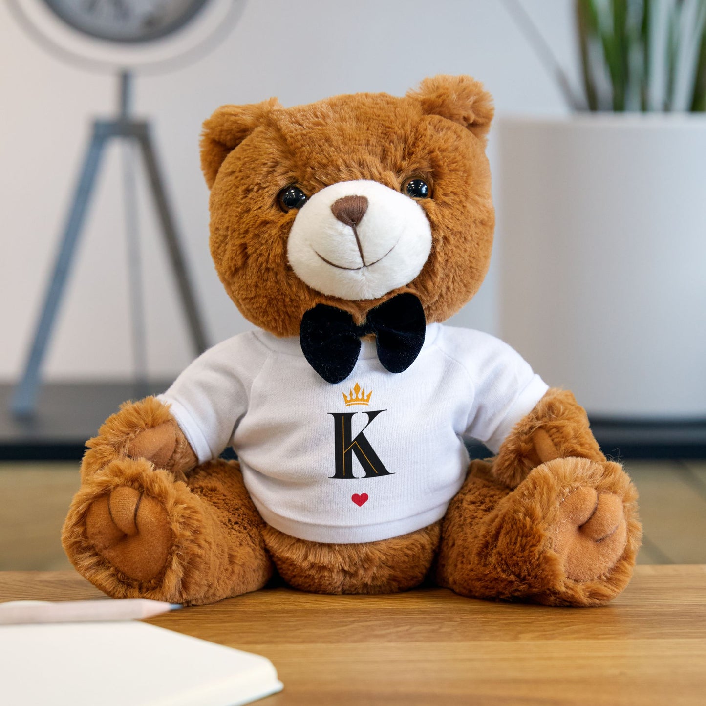Personalized King Initial Teddy Bear with T-Shirt