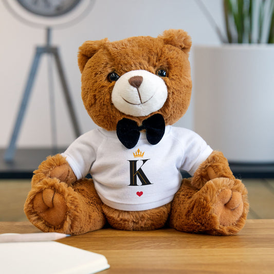 Personalized King Initial Teddy Bear with T-Shirt