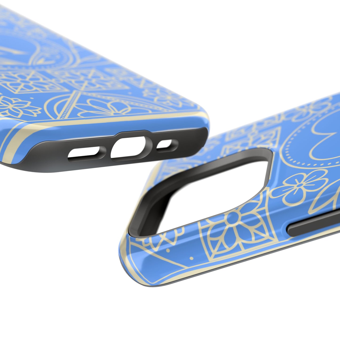 Monogram "K" Blue Floral Magnetic Phone Case — Impact-Resistant