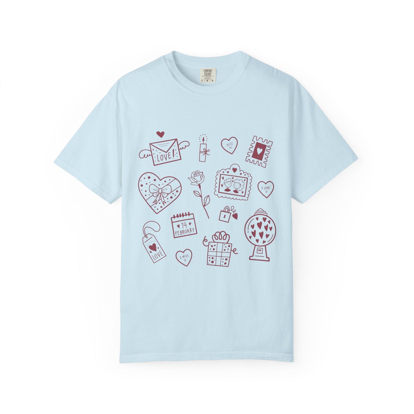 Valentine Doodle T-Shirt — Cute Love Icons Tee