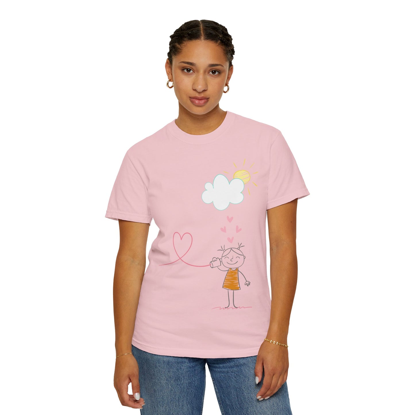 Kids Heart String T-Shirt — Cute Doodle Love Graphic Tee