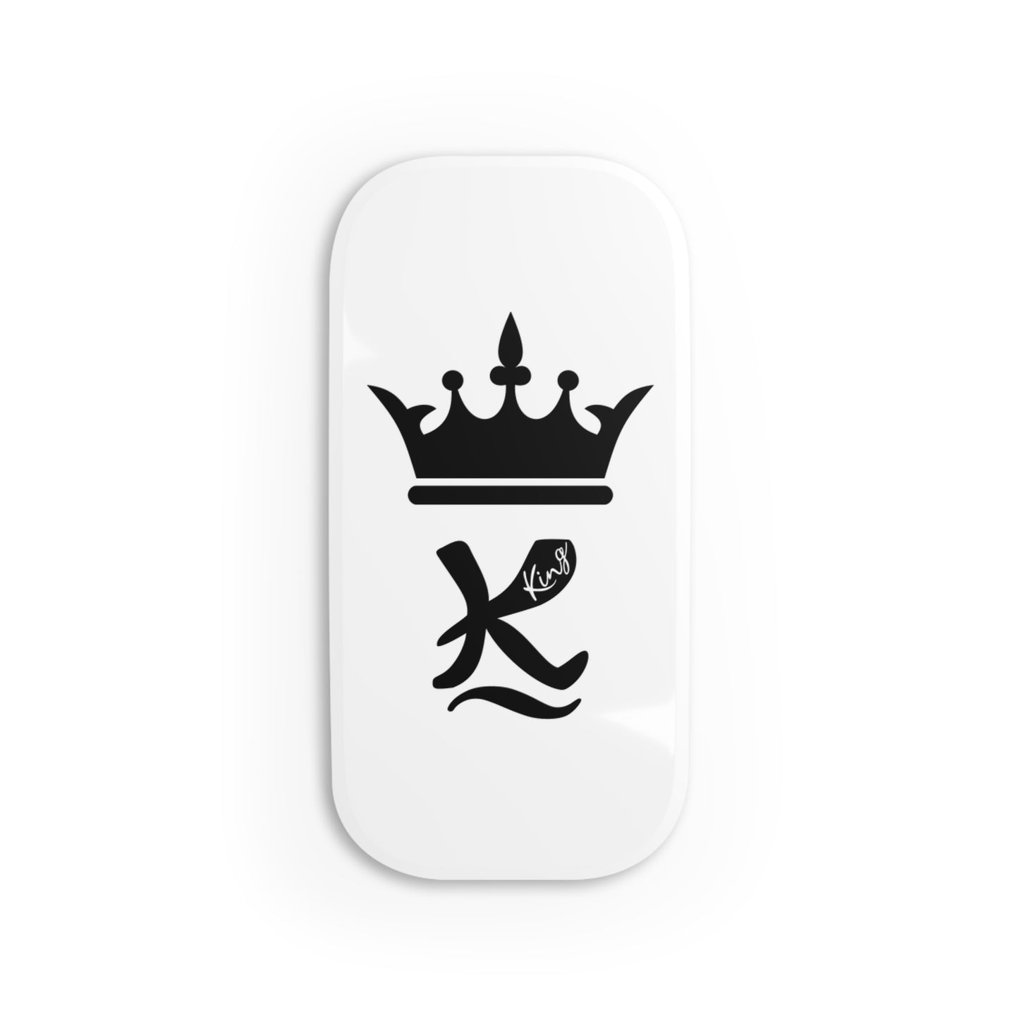 King Initial Phone Grip — Crown K Click-On Stand & Holder