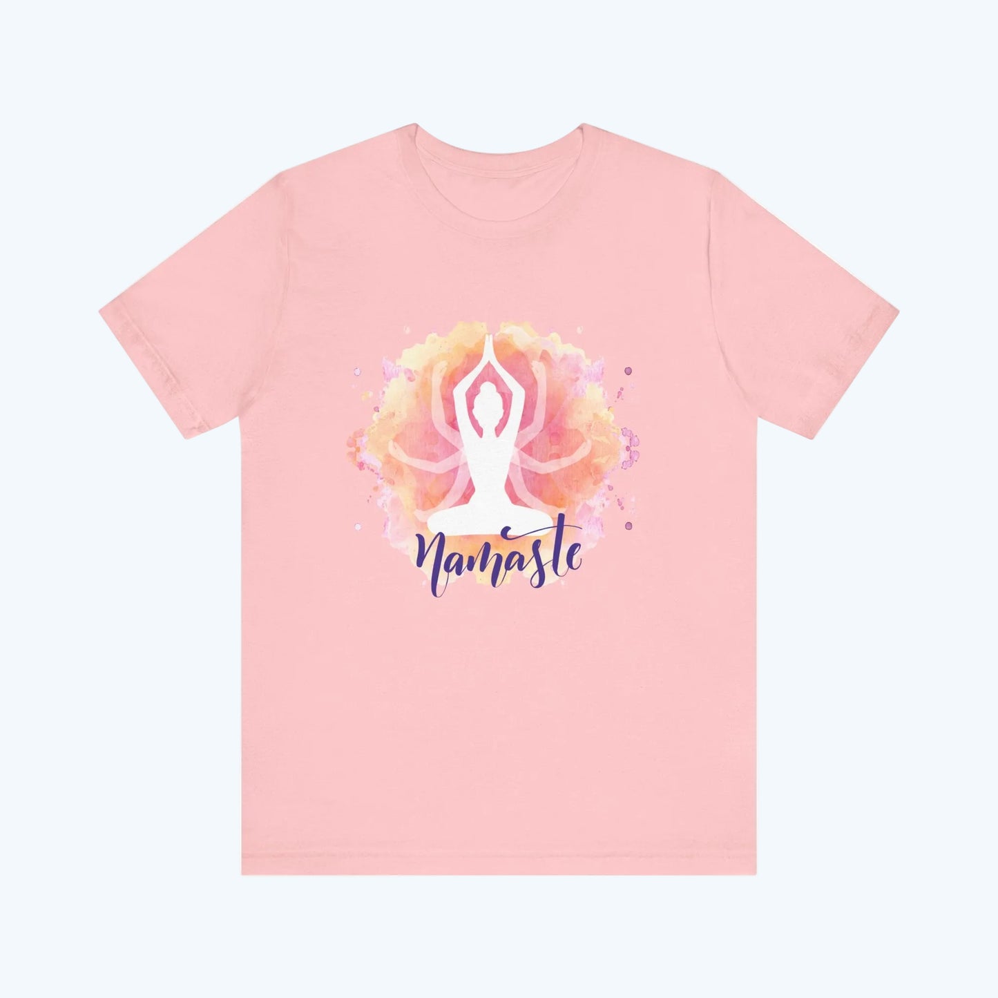 Namaste Yoga T-Shirt – Watercolor Lotus Meditation Tee