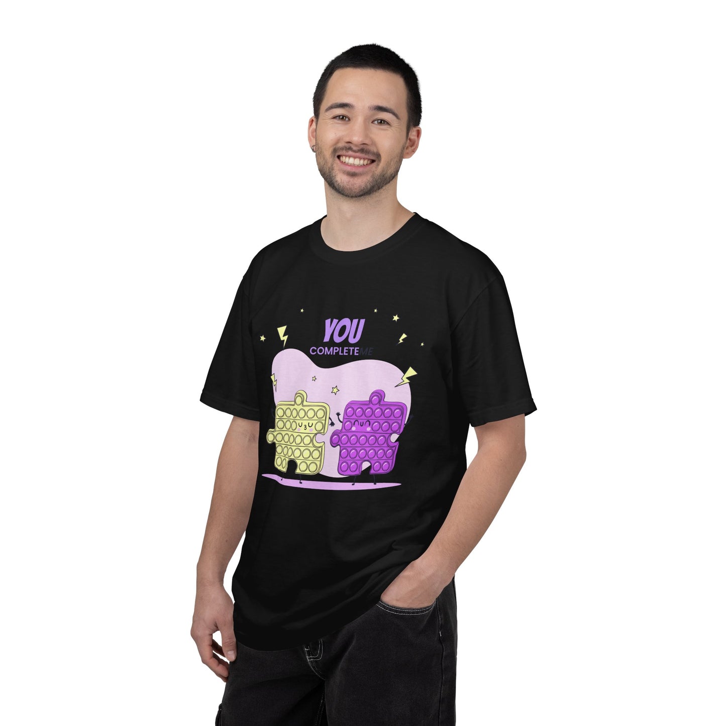 Puzzle Pop Fidget Tee — "You Complete Me" Cute Matching Puzzle Piece Shirt