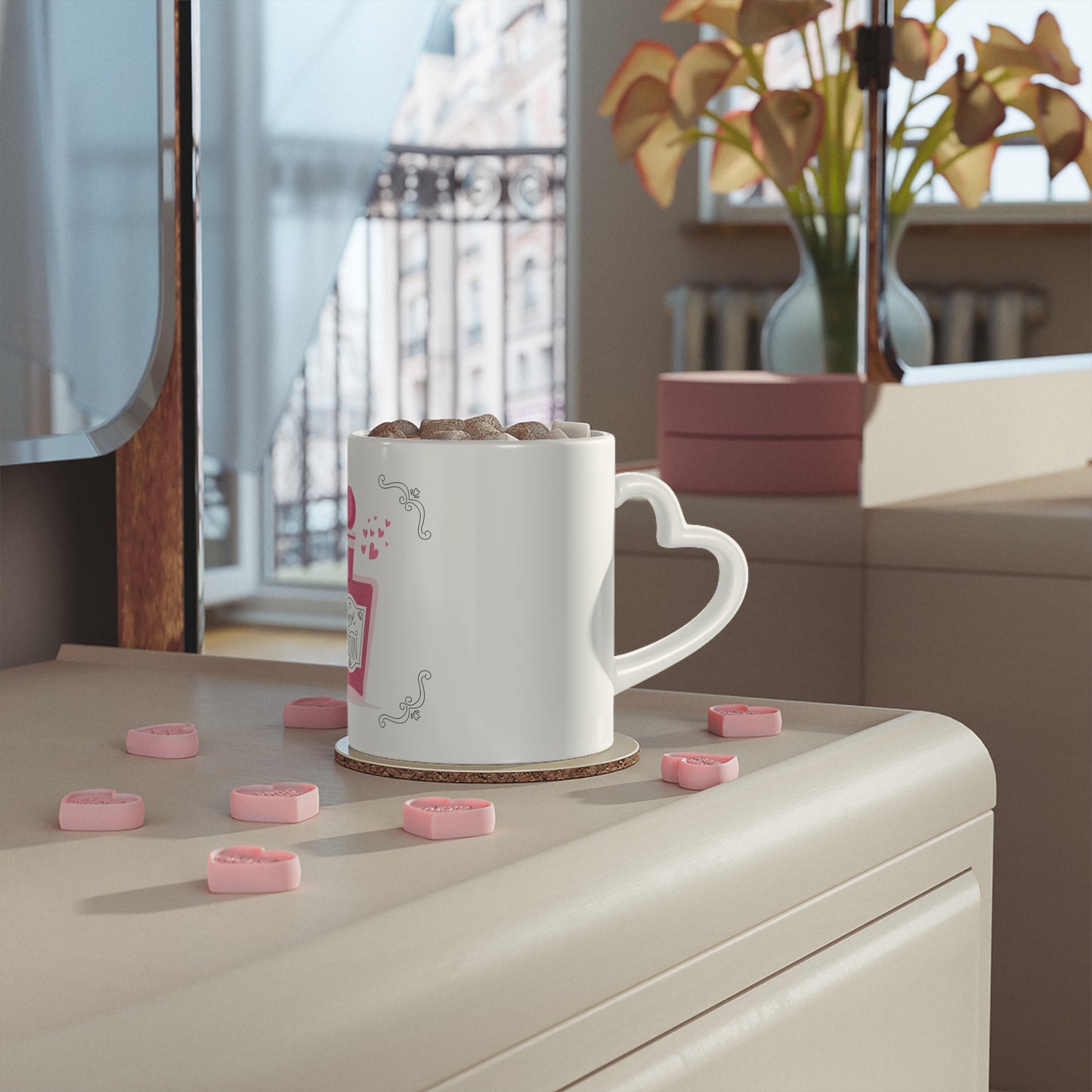 Love Potion Mug — Cute Pink Heart Bottle Coffee Cup (Valentine’s Gift)