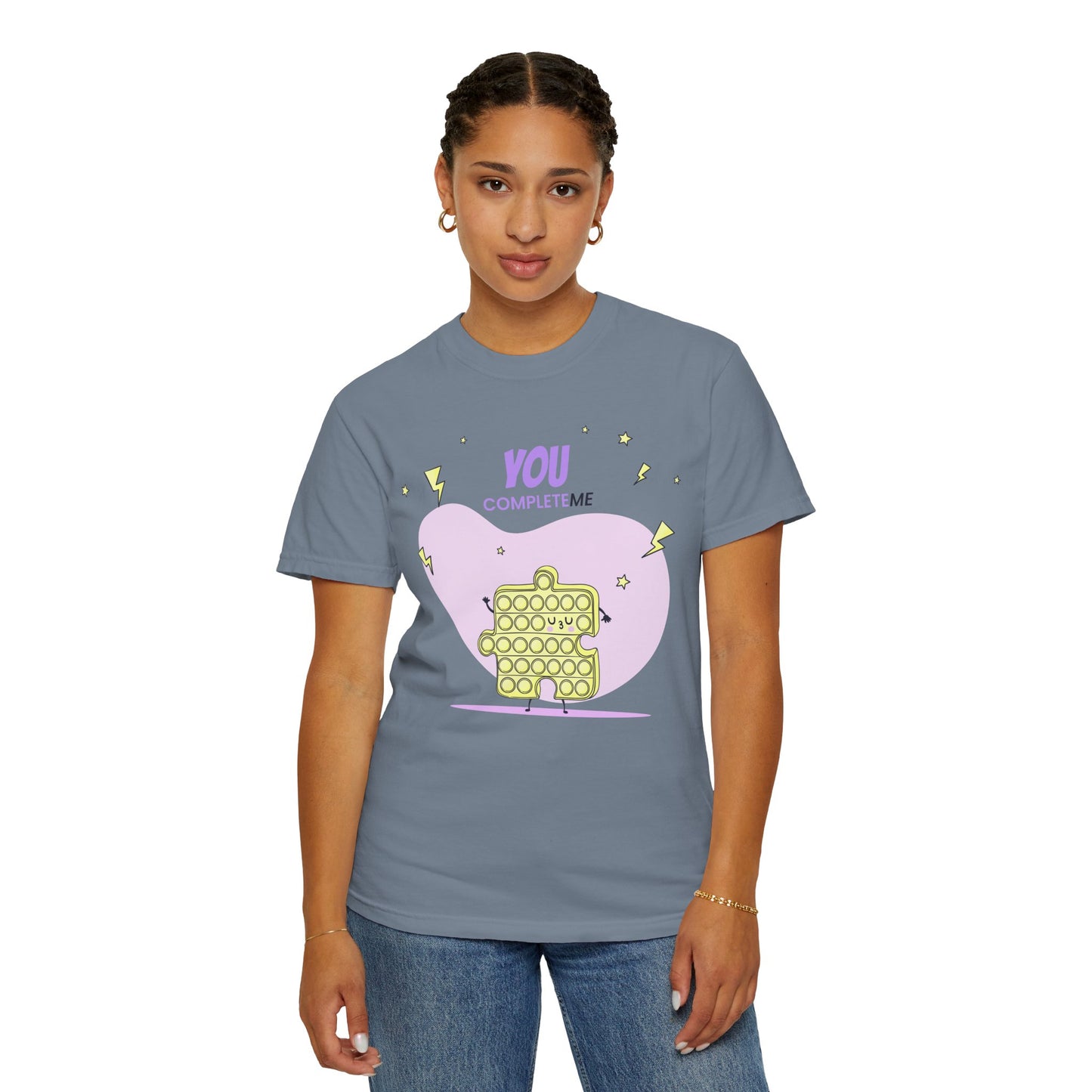 Pop It Puzzle T-Shirt — "You Complete Me" Cute Fidget Toy Graphic Tee