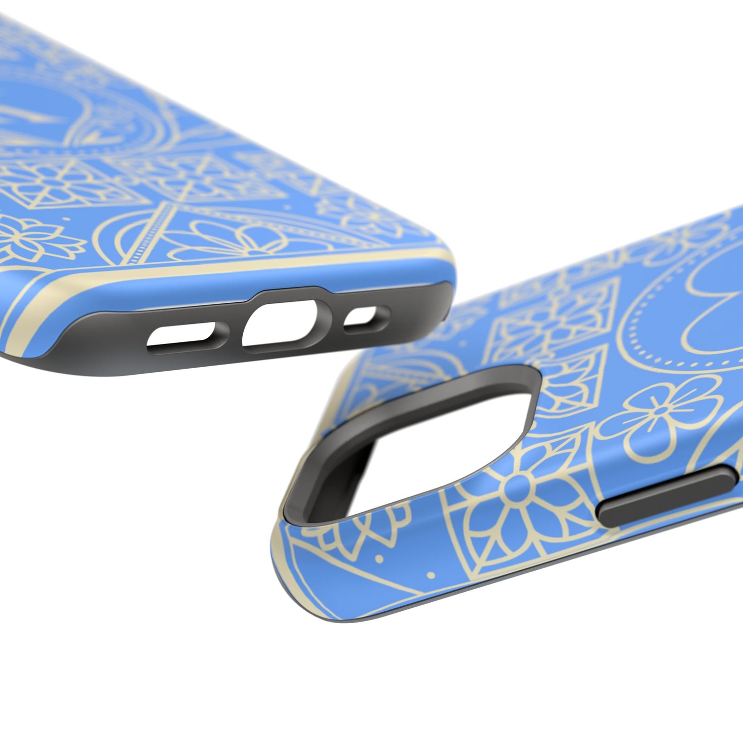 Monogram "K" Blue Floral Magnetic Phone Case — Impact-Resistant