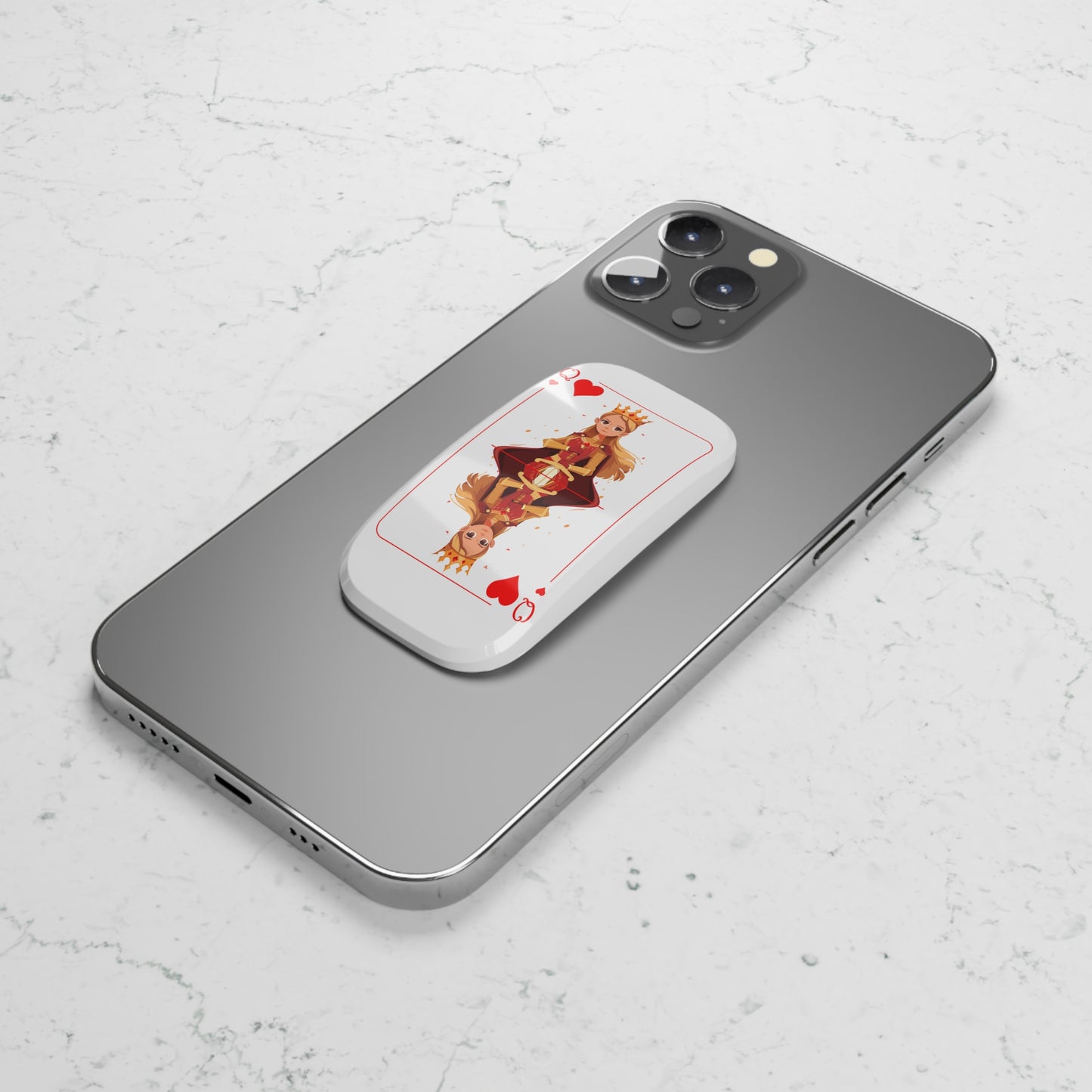 Queen of Hearts Phone Grip — Playing Card Phone Click-On Grip