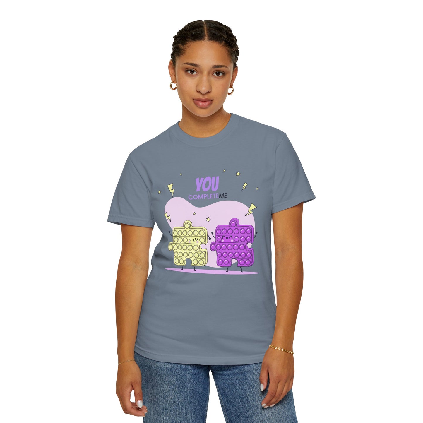 Puzzle Pop Fidget Tee — "You Complete Me" Cute Matching Puzzle Piece Shirt