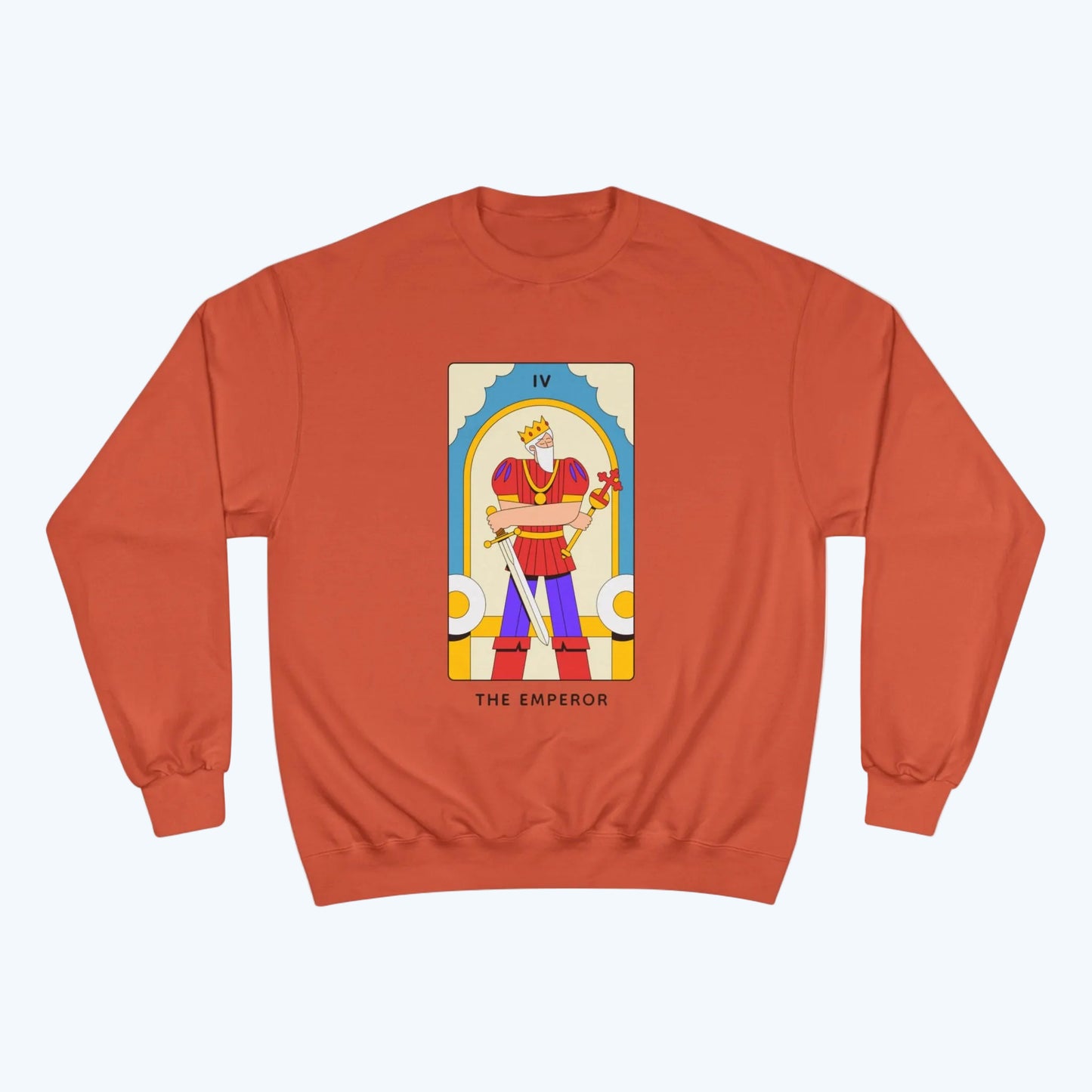 The Emperor Tarot Sweatshirt — Champion Crewneck for Tarot Lovers
