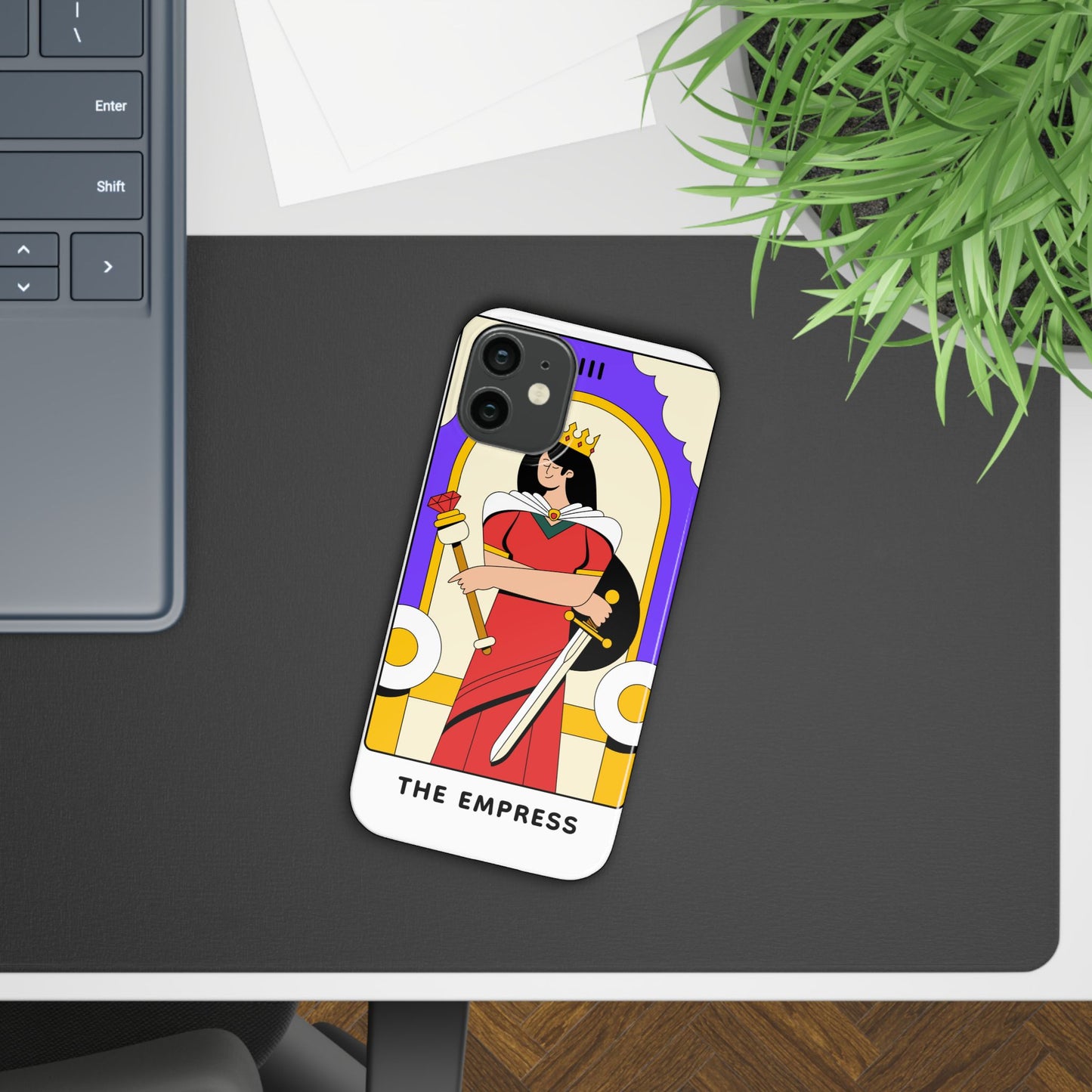 Tarot Empress Slim Phone Case — The Empress Card Design, Feminine Protective Phone Cover