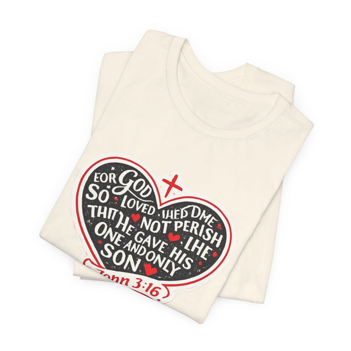 Christian Heart T-Shirt — John 3:16 Bible Verse Tee