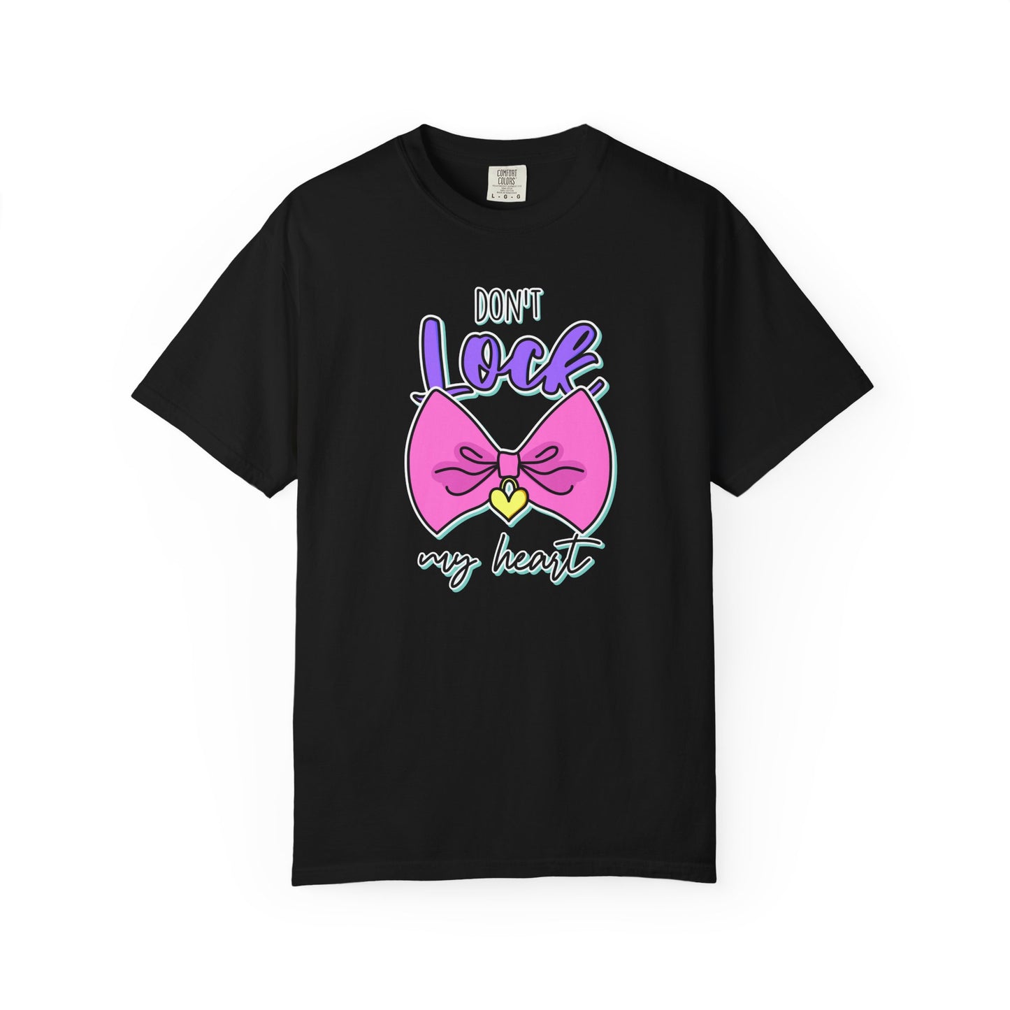 Don't Lock My Heart T-Shirt — Cute Pink Bow Graphic Tee