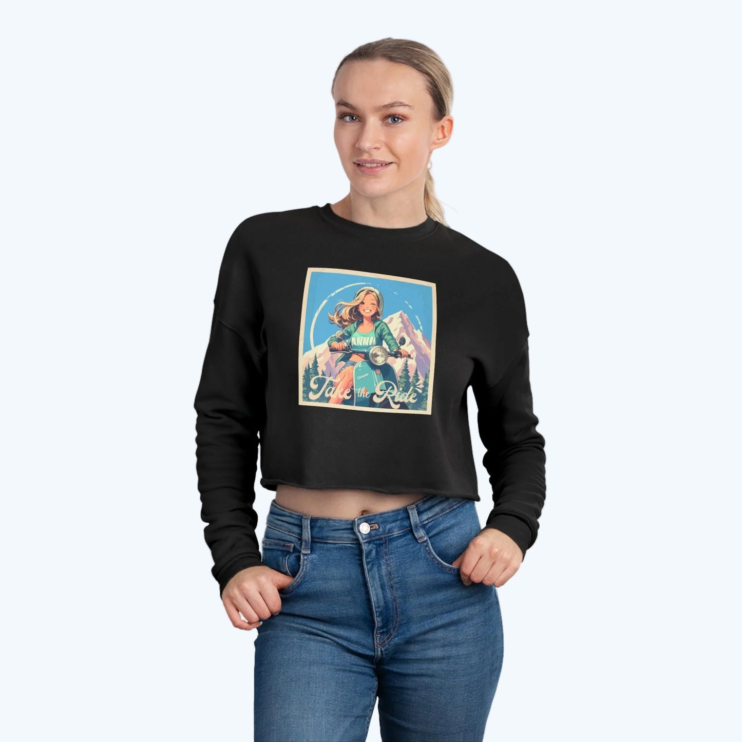 Retro motorbike  Cropped Sweatshirt