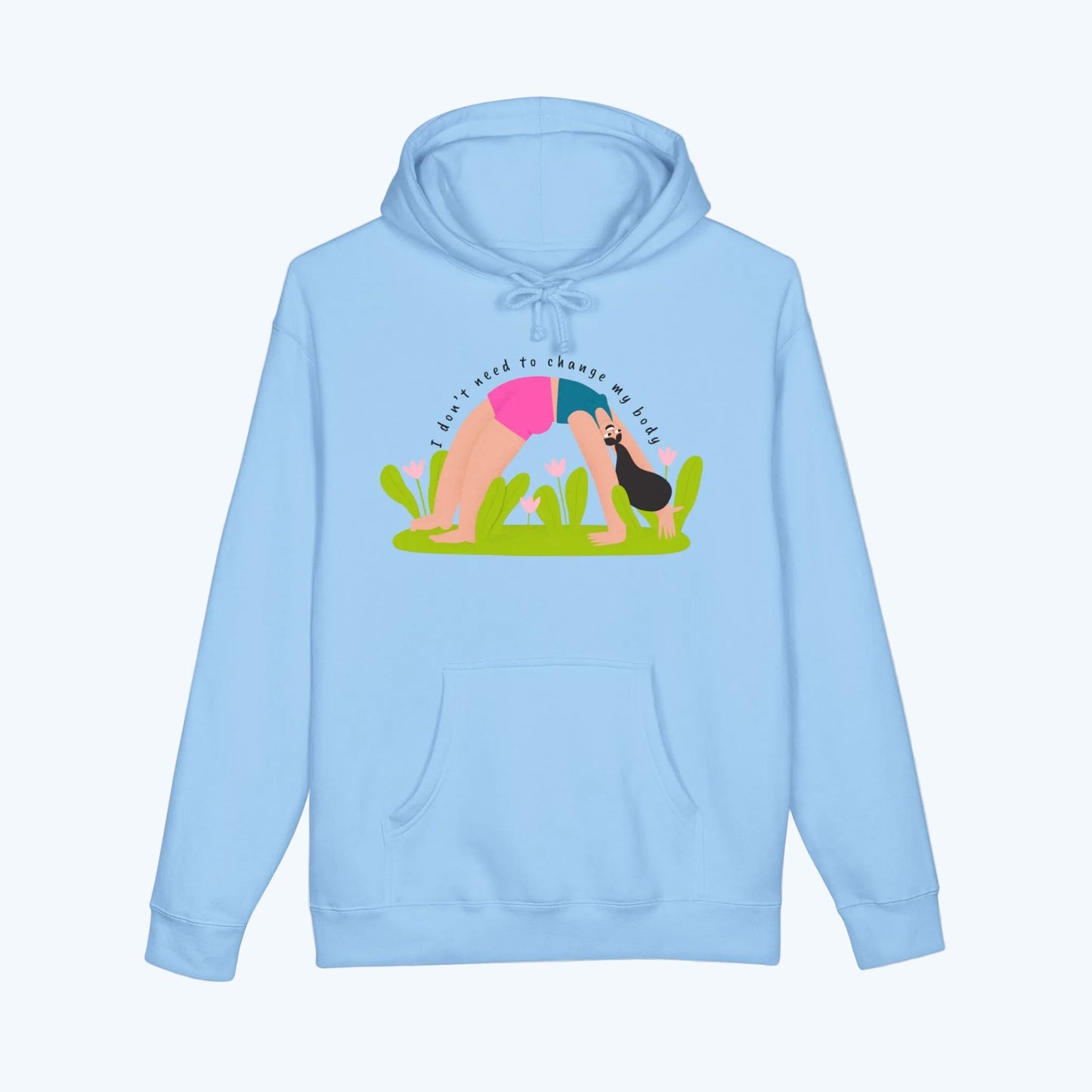 Yoga Bridge Pose Hoodie – "There is Power in Stillness" Graphic Sweatshirt