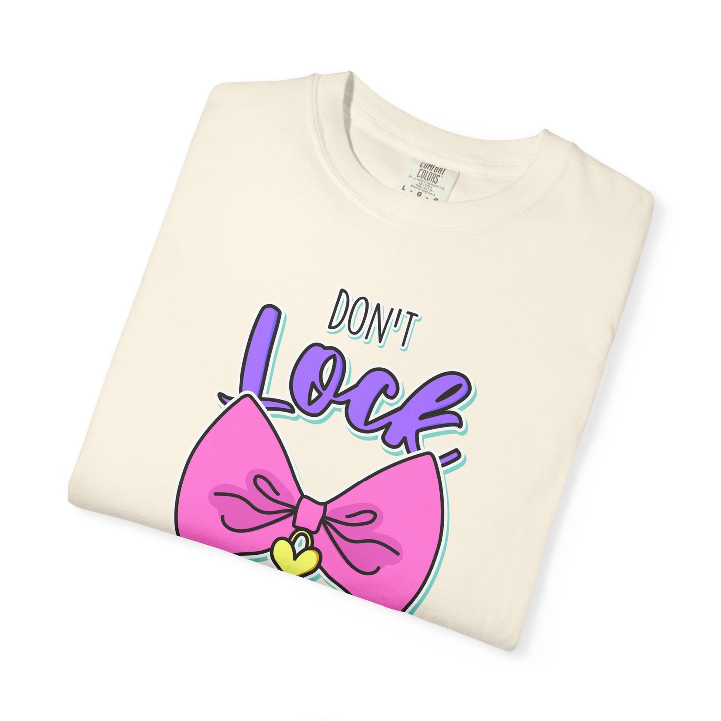 Don't Lock My Heart T-Shirt — Cute Pink Bow Graphic Tee