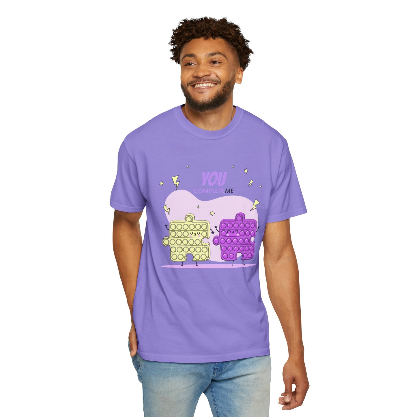 Puzzle Pop Fidget Tee — "You Complete Me" Cute Matching Puzzle Piece Shirt
