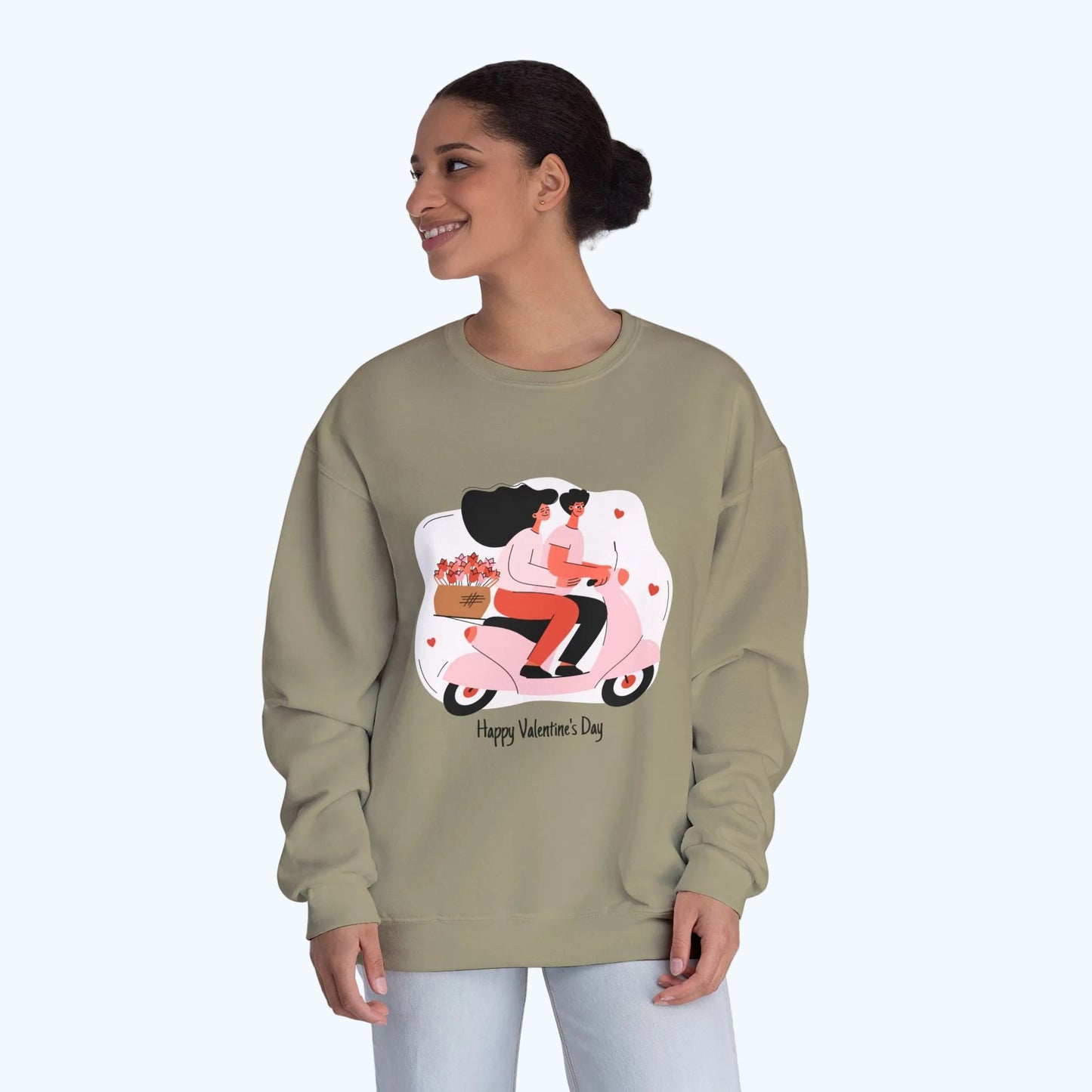 Valentine’s Day Couple Scooter Crewneck Sweatshirt